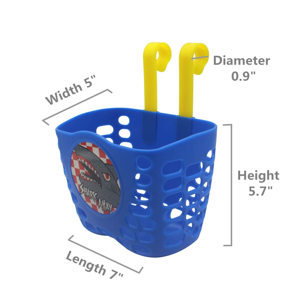 Kids Bike Basket - Durable Front Basket for Bicycle, Tricycle, Scooter & Balance Bike - Perfect for School, Park & Grocery Trips