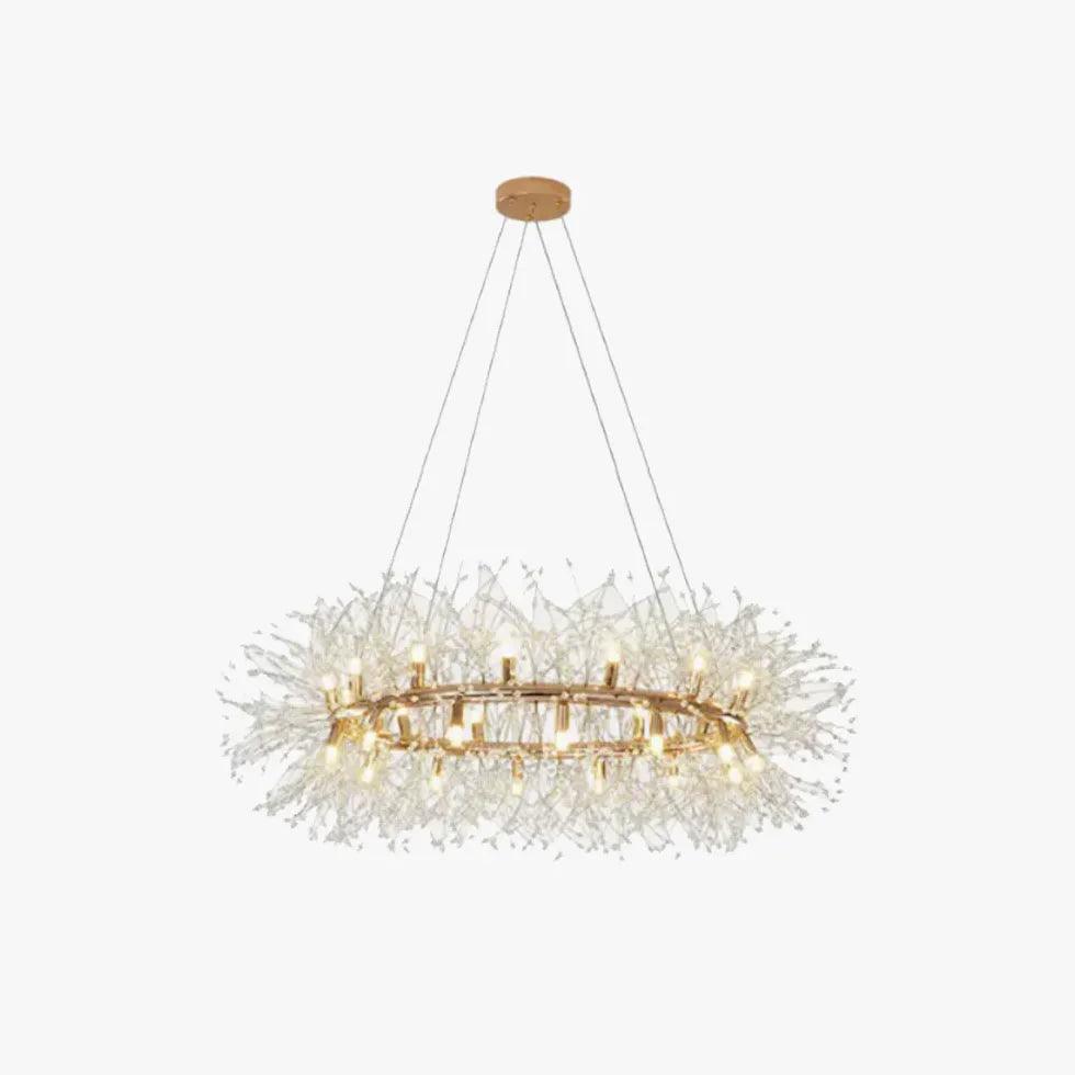 Star Branches Crystal Gold Chandelier - Elegant Ceiling Light Fixture for Dining Room, Living Room & Bedroom Decor | Modern Luxury Lighting for Home & Wedding Venues