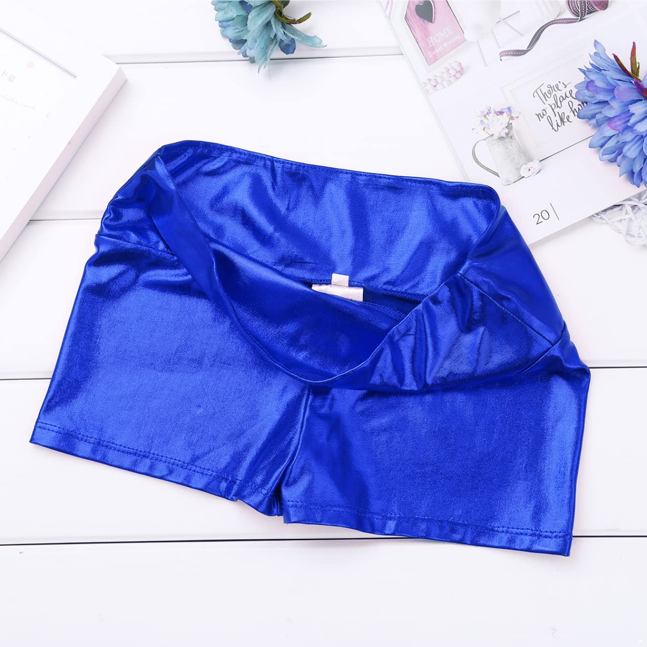 Girls' Metallic Spandex Ballet Dance Shorts - Cheerleading & Gymnastics Athletic Leotard for Kids - Perfect for Dance Class, Cheer Practice & Tumbling Training