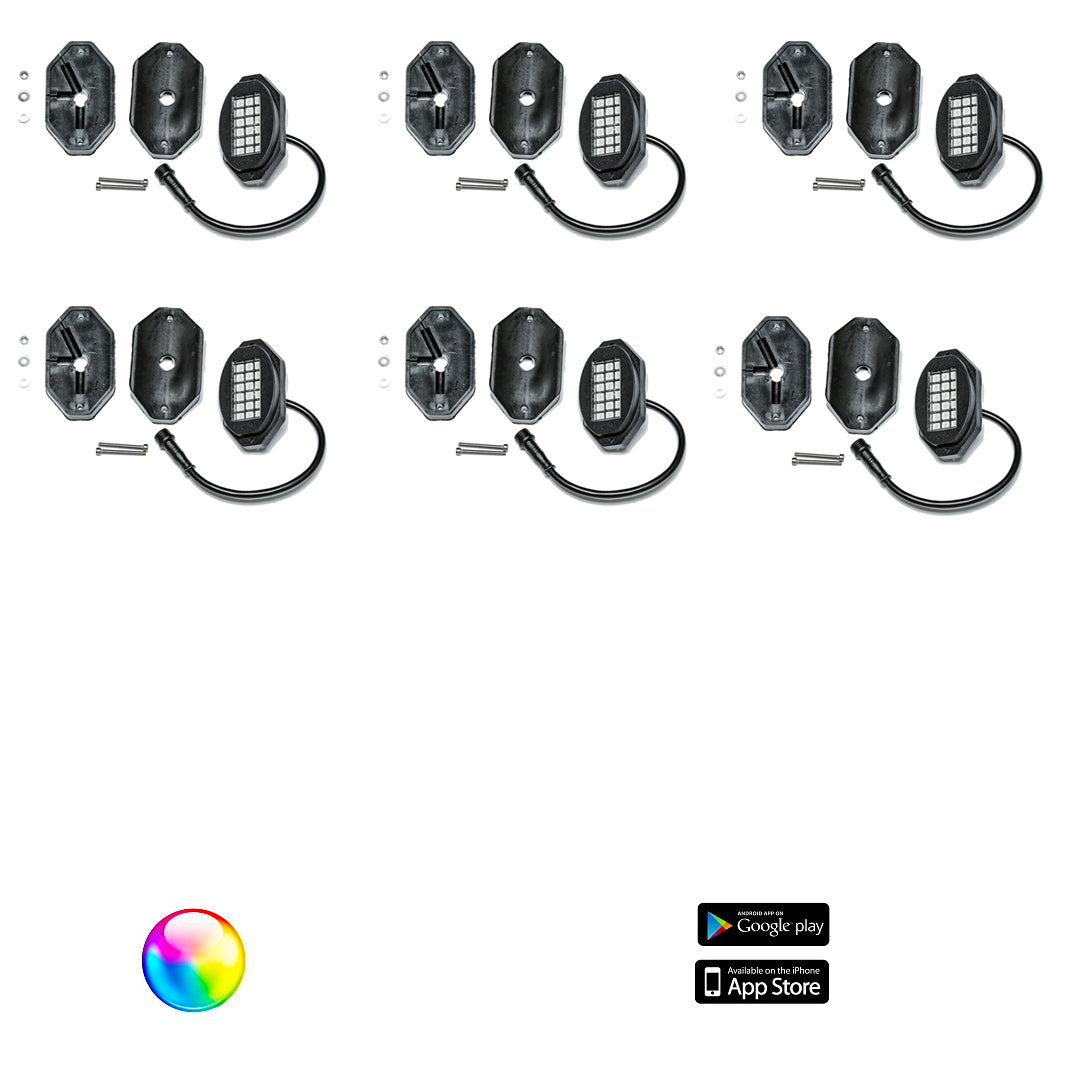 5150 Whips 187 Style Rock Lights with Control Harness - Off-Road LED Underbody Lighting for Trucks, Jeeps & ATVs - Waterproof, Multi-Color Customization for Night Driving & Car Shows