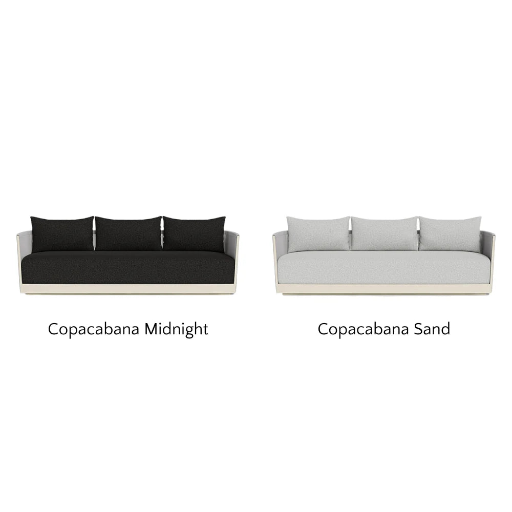 Antigua Outdoor 3-Seat Sofa Set - Waterproof Patio Furniture for Garden, Backyard, Poolside - Comfortable All-Weather Wicker Sectional Couch with Cushions