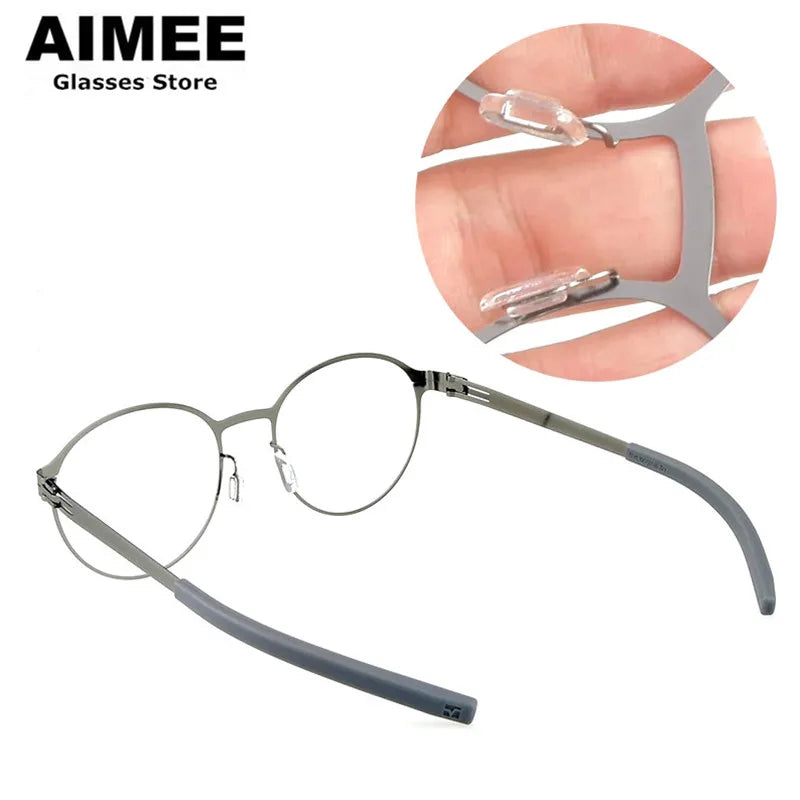 Aimee Women's Full Rim Oval Round Screwless Steel Eyeglasses Frame 1178 - Lightweight & Durable Eyewear for Work, Reading & Fashion Accessories