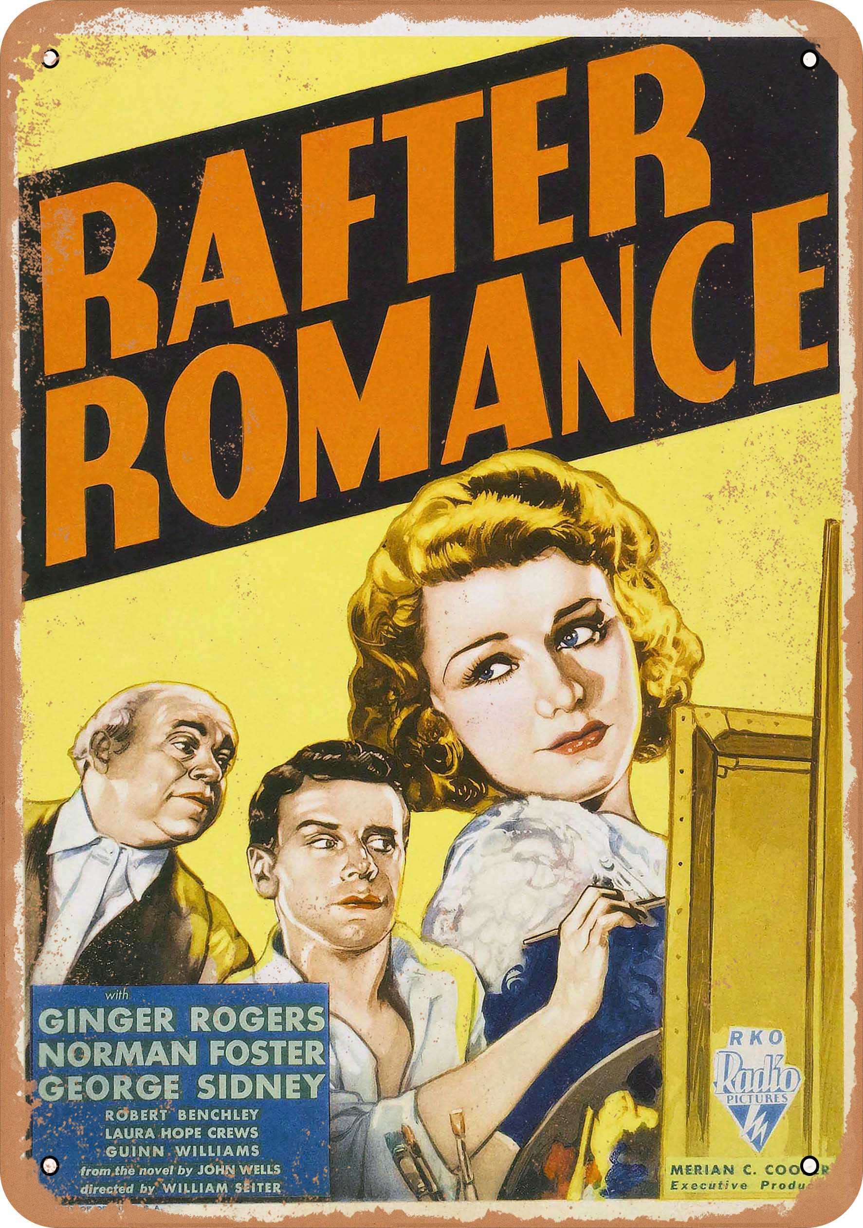 Vintage 9x12 Inch Metal Sign - Rafter Romance (1933) Movie Poster - Retro Wall Decor for Home, Bar, Garage & Man Cave