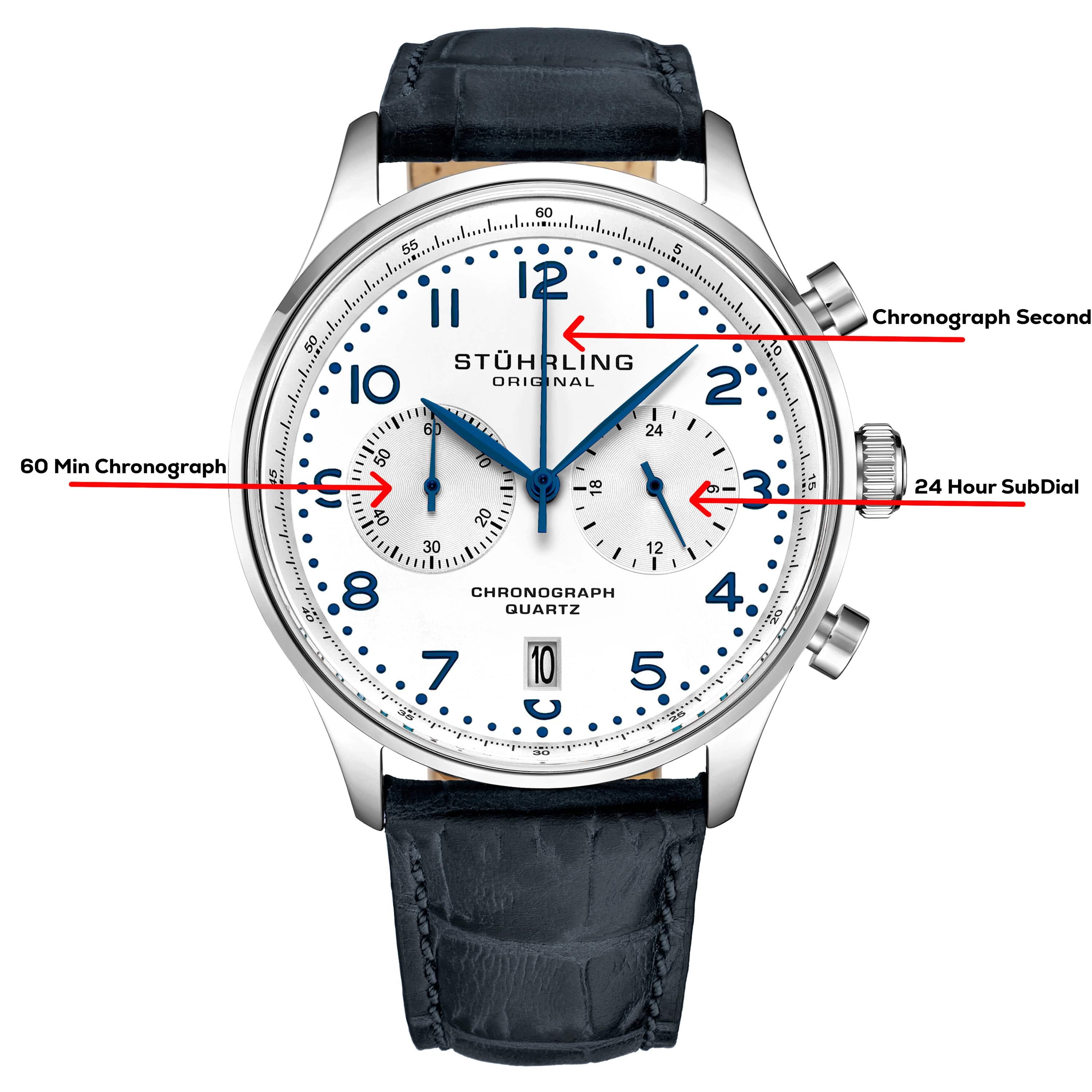 GR1 Q 4012 Men's Quartz Chronograph Watch 42mm - Stylish Sport & Dress Watch for Business, Casual & Outdoor Activities
