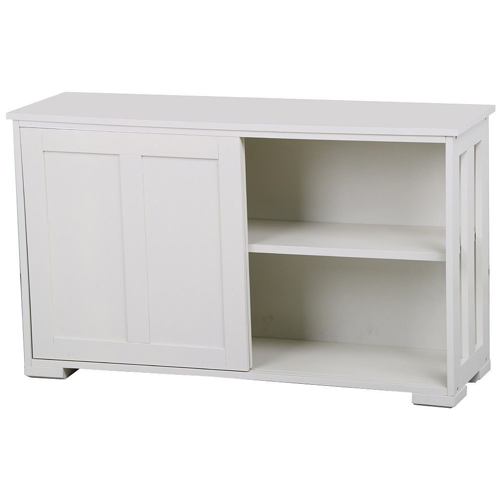 Wooden Sideboard Buffet Cabinet with Sliding Doors - Kitchen Pantry Storage Organizer for Dining Room & Living Room | Modern Farmhouse Style