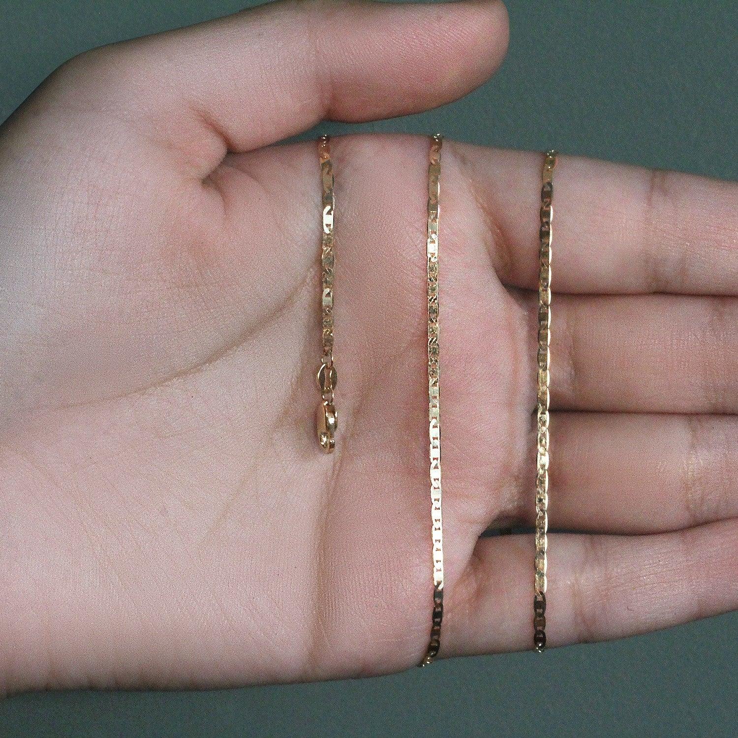 14K Yellow Gold Mariner Link Chain 1.7mm - Dainty & Elegant Jewelry for Women, Men | Perfect for Layering, Gifts & Everyday Wear