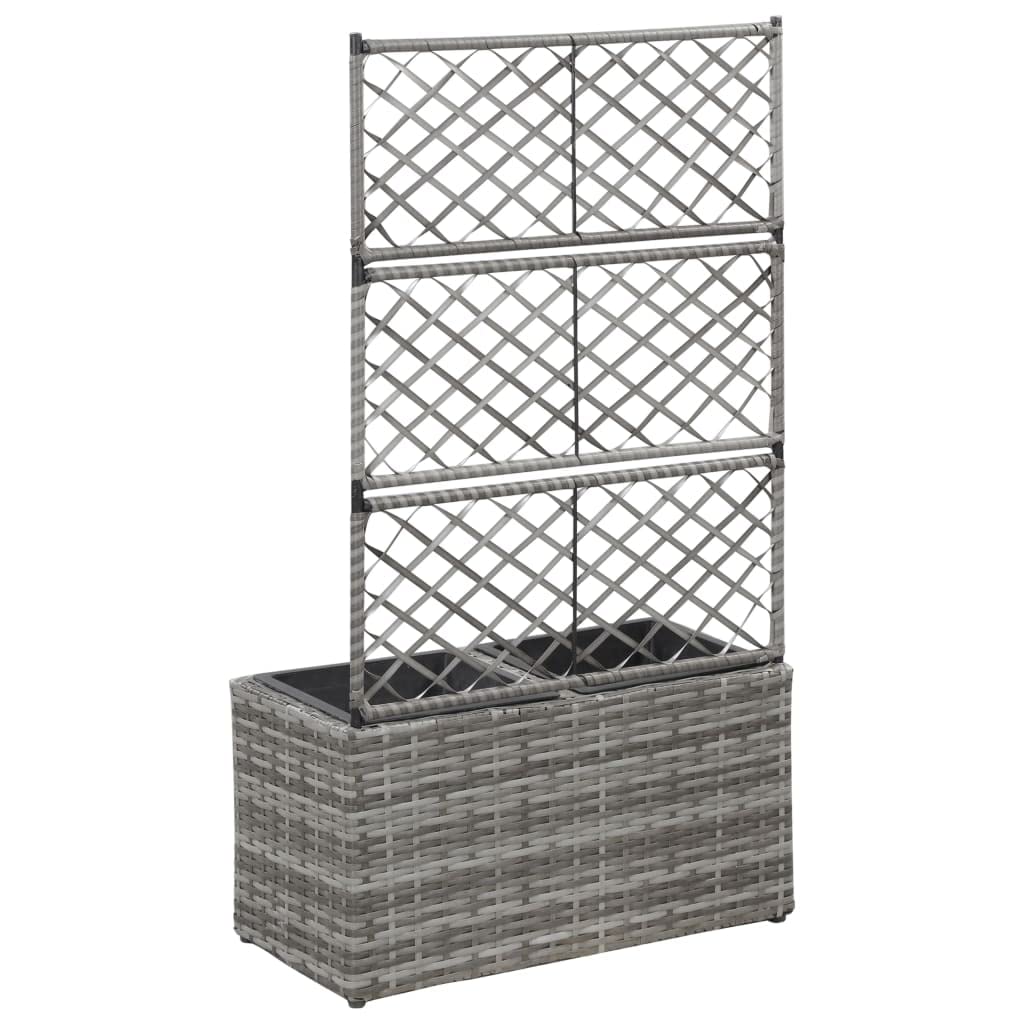 CHARMMA Trellis Raised Garden Bed with 2 Plant Pots 22.8