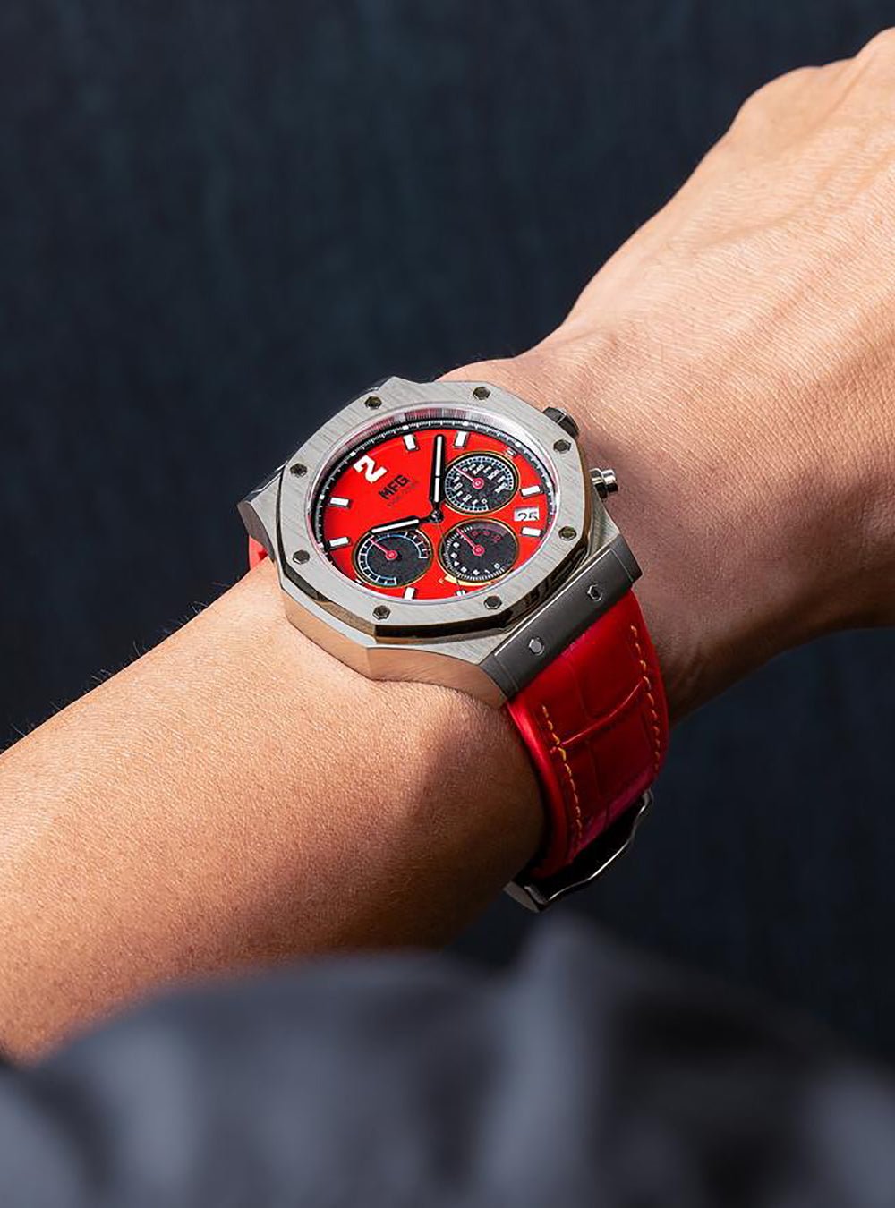 ANGEL CLOVER × MF GHOST Collaboration Solar Watch - EXVENTURE EVS43MFG Limited Edition (Ferrari 488GTB Model) | Premium Japanese Anime Inspired Timepiece for Racing Fans & Collectors | Perfect for Cosplay, Gift Giving & Anime Enthusiasts