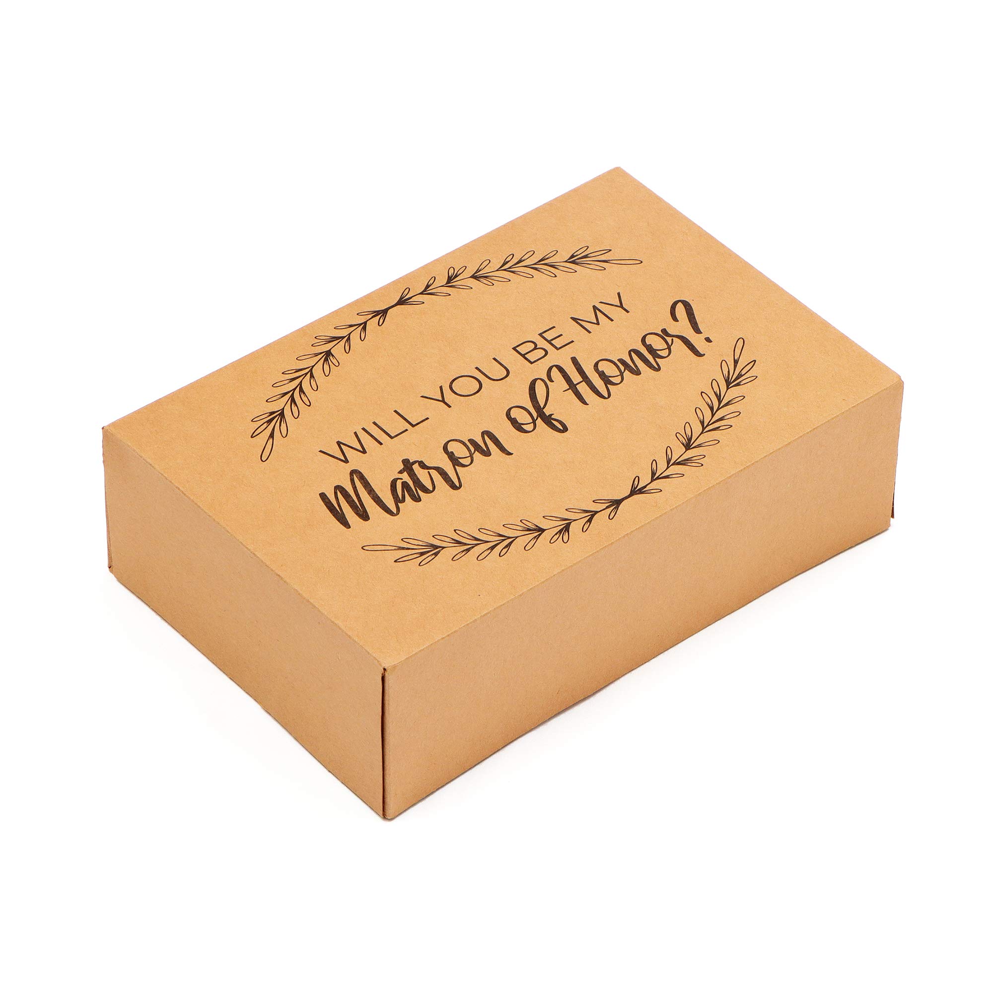 Matron of Honor Proposal Gift Box - Rustic Kraft Design Wedding Party Proposal Kit (1 Pack) - Perfect for Bridesmaid Proposals, Wedding Party Gifts & Special Occasions