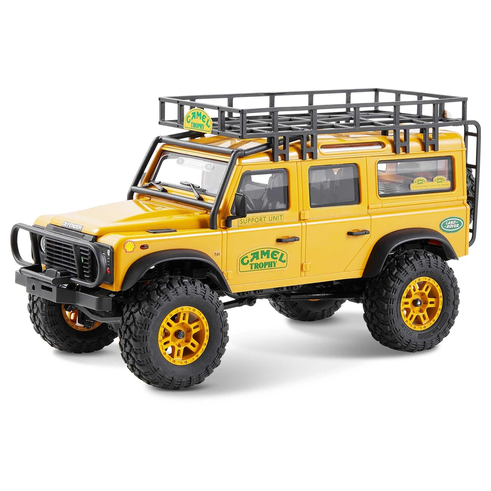 1/24 Scale FMS FCX24M RC Crawler Truck - 2.4Ghz Remote Control Rock Crawler with LED Lights, 2-Speed Transmission & Accessory Pack | Land Rover Defender 110 Model | Off-Road RC Car for Adults & Hobbyists | Perfect for Trail Crawling, Backyard Adventures & Indoor Obstacle Courses