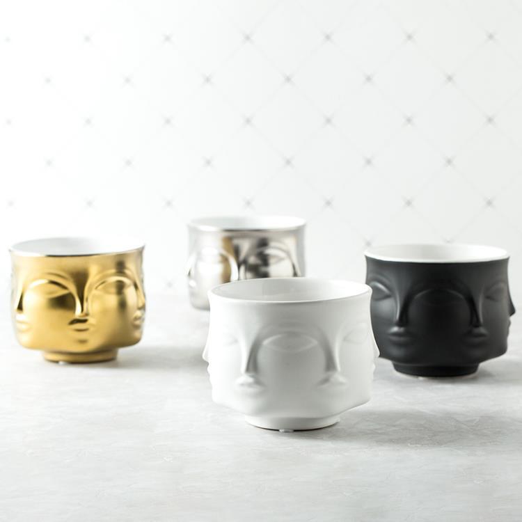 Ceramic Planter for Indoor Plants - Modern Decorative Flower Pot for Home & Office Decor - Perfect for Succulents, Herbs & Small Plants