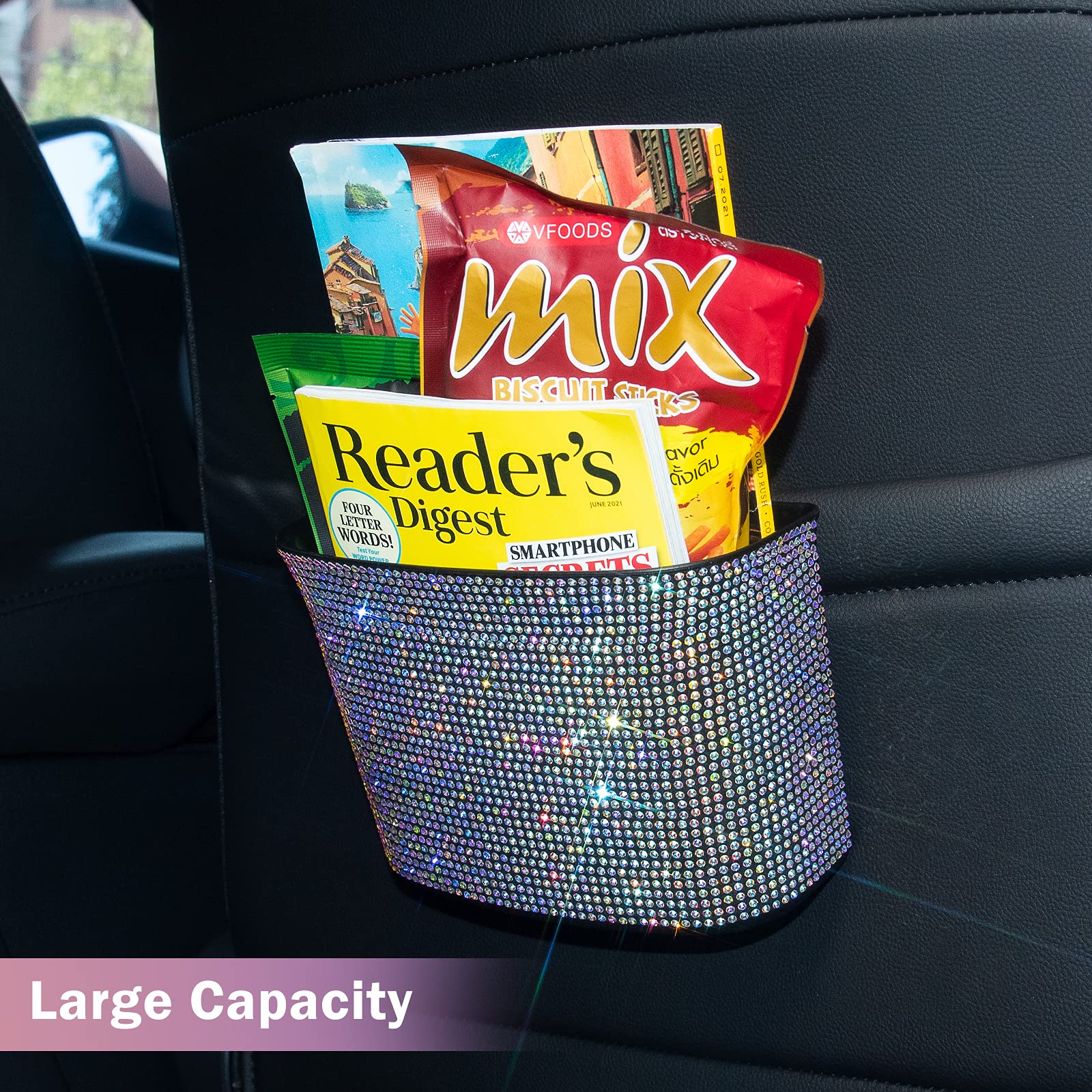 Car Trash Can with Clip - Leakproof Hanging Garbage Bin for Vehicle, Office & Home - Mini Dustbin Organizer for Car, Kitchen, Bedroom - Multicolor Waste Basket (Perfect for Road Trips, Daily Commute & Home Organization)