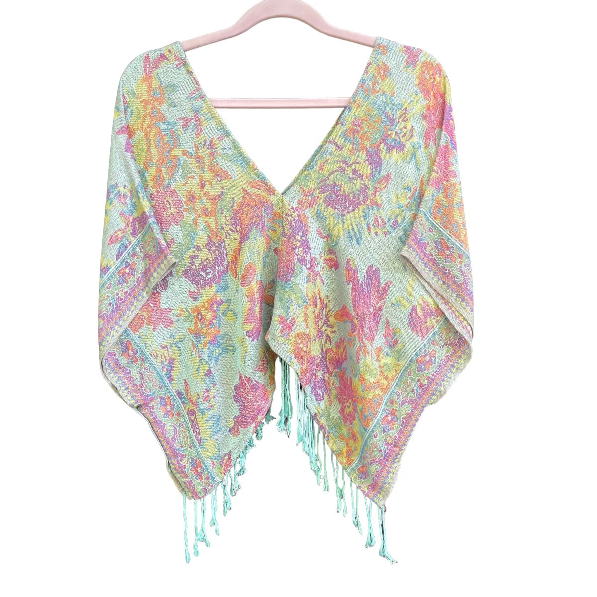 Exotic Floral Pashmina Halter V-Neck Crop Top for Women | Boho Chic Summer Blouse | Perfect for Beach, Music Festivals & Date Nights