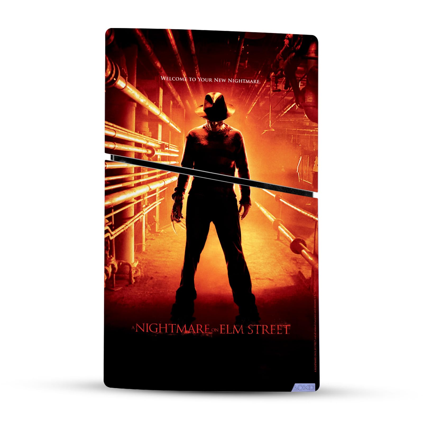 Official A Nightmare On Elm Street (2010) Freddy Graphic Vinyl Sticker for Sony PlayStation 5 PS5 Slim/PRO & Digital Edition - Horror Gaming Skin Decal - Perfect for Console Customization & Gamer Setup