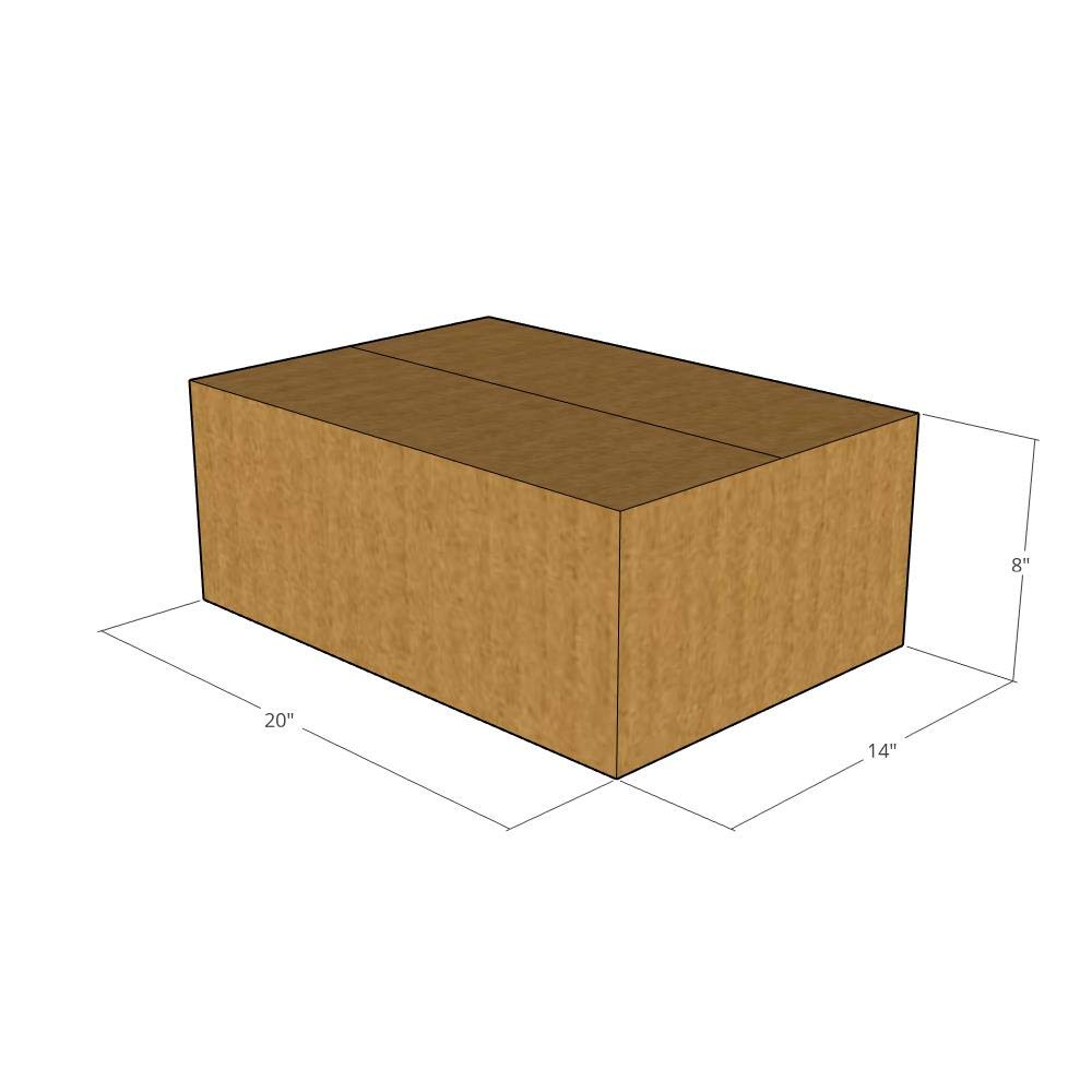 125 - 20x14x8 Inch 32 ECT New Corrugated Shipping Boxes - Durable Moving & Storage Boxes for Home, Office & Ecommerce Packaging