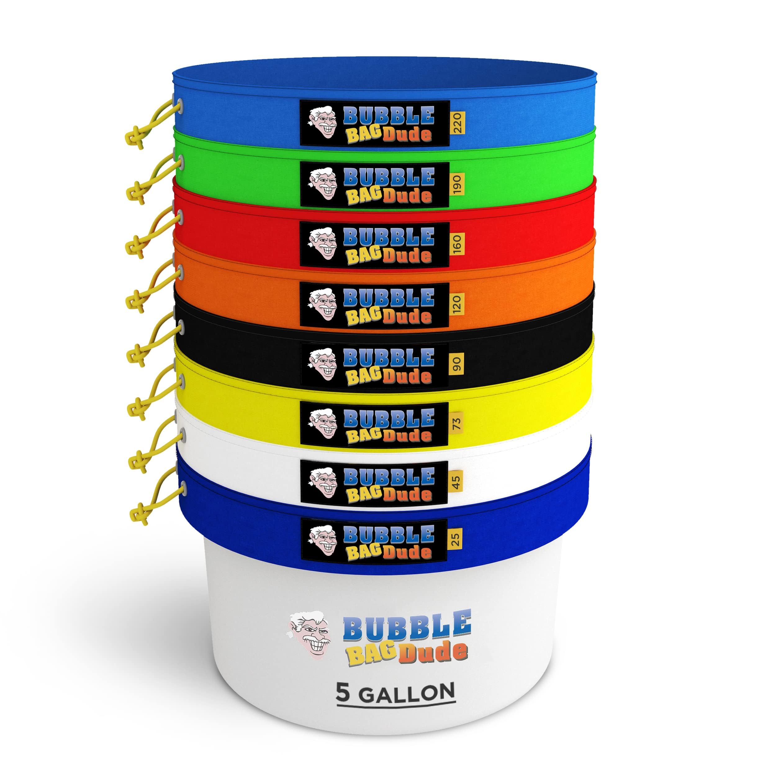 BUBBLEBAGDUDE 5 Gallon 8 Bags Set - Premium Herbal Extraction Filter Bags for Coffee, Beer Brewing & Essential Oils - Durable Straining System for Home Brewing, DIY Extracts & Cannabis Processing