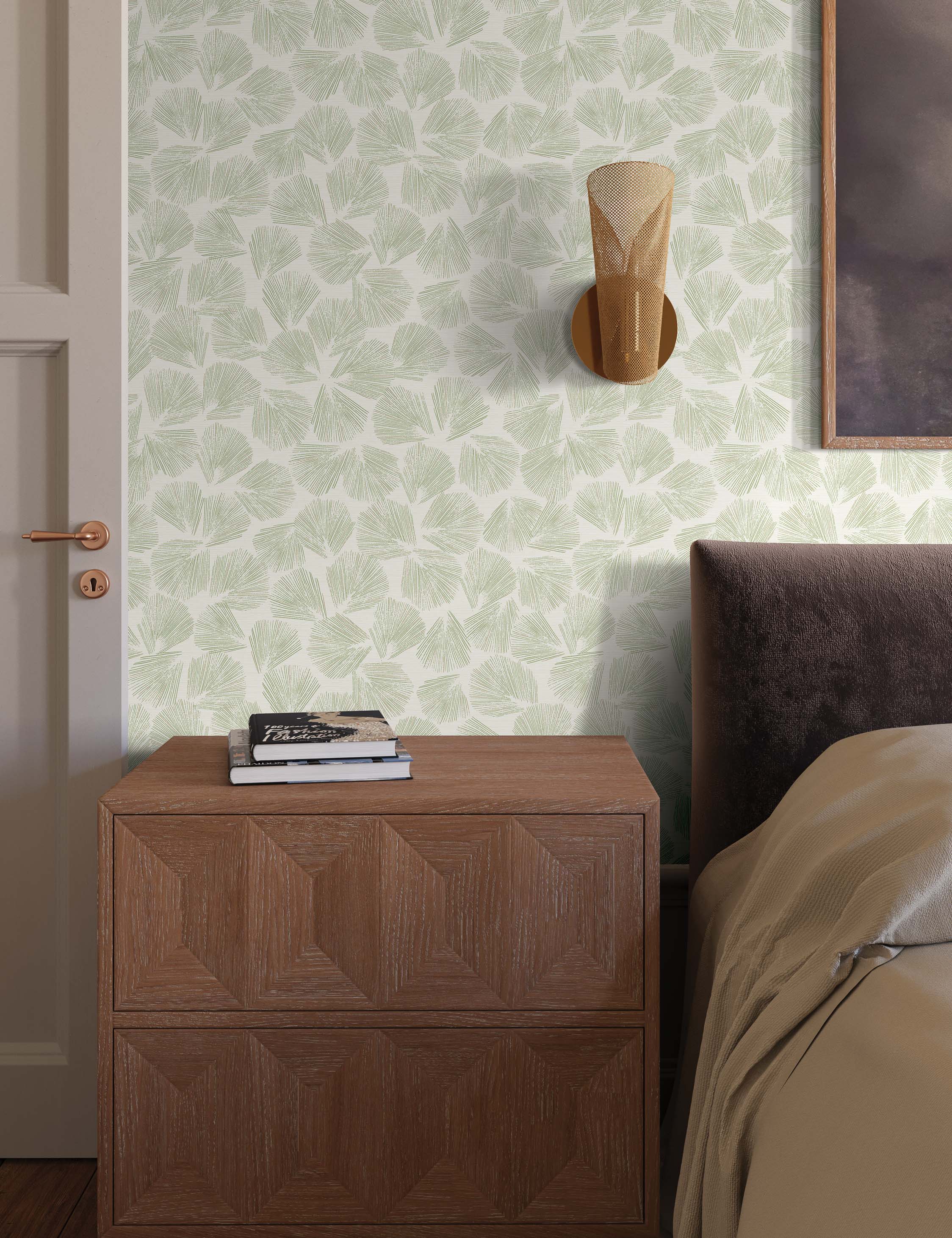 Elora Leaf Wallpaper by Christiane Lemieux | Botanical Peel & Stick Wallpaper | Perfect for Nursery, Bedroom & Home Decor