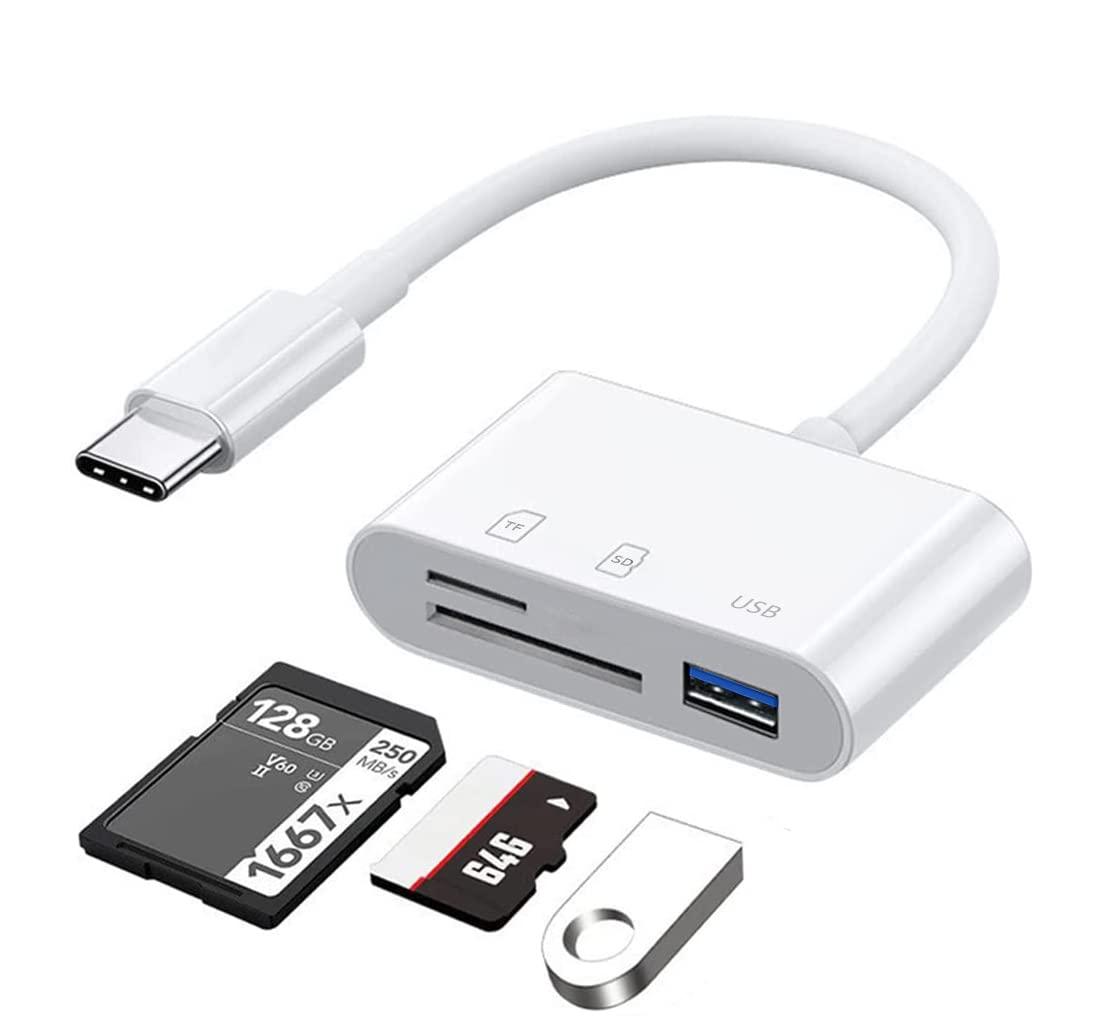 USB-C Card Reader - Micro SD/SDXC/SDHC OTG Adapter for Galaxy, Huawei, MacBook - Fast Data Transfer