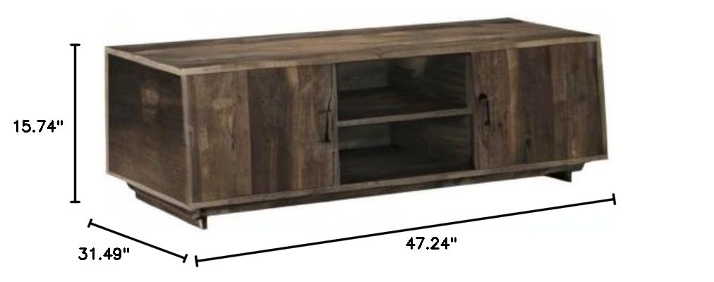 Krella 2-Piece Solid Oak Wood Coffee Table with Storage and 62-Inch Entertainment TV Stand Set - Perfect for Living Room, Home Theater, and Modern Home Decor