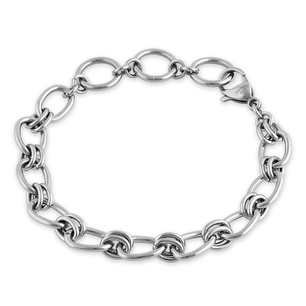 Stainless Steel Oval Link Bracelet for Women - Elegant & Durable Jewelry Gift for Everyday Wear, Parties & Special Occasions