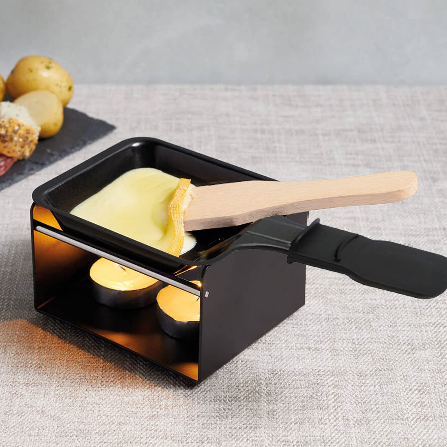 8-Piece Square Non-Stick Mini Raclette Grill Pan Set - Cheese Melting Dishes for Party, Fondue & Home Cooking - Replacement/Additional Raclette Pans for Electric Grills