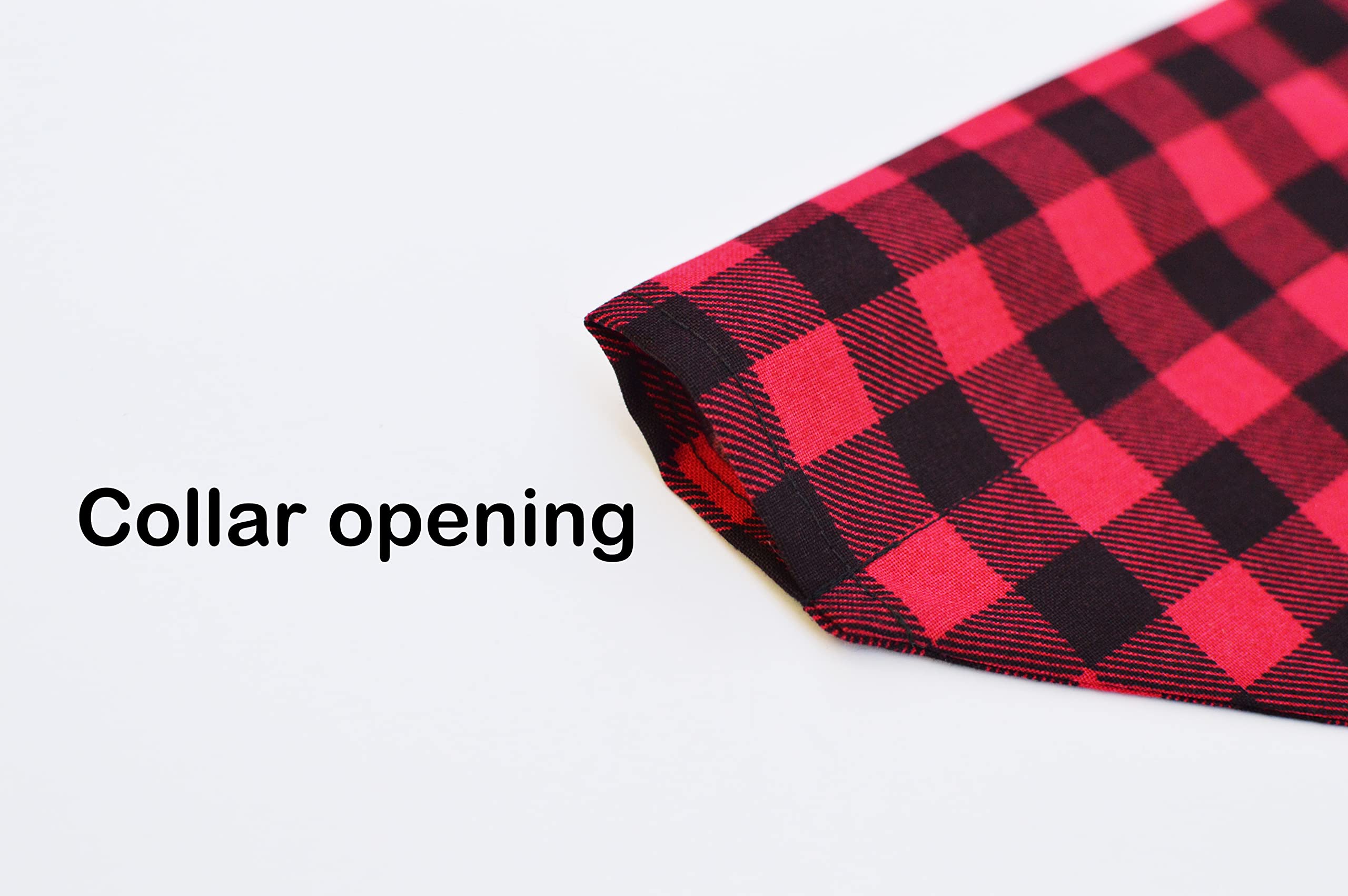 Custom Buffalo Check Dog Bandana - Personalized Over-the-Collar Pet Bandana in Red & Black Plaid - Adjustable Slip-On Collar Cover for Small, Medium & Large Dogs - Perfect Gift for Dog Lovers - Great for Holidays, Photos & Outdoor Adventures