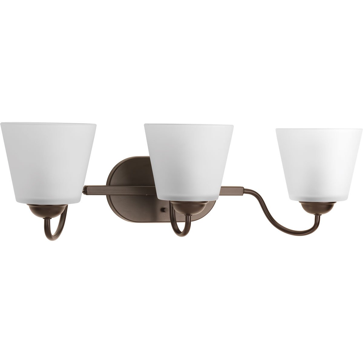 Progress Lighting Arden Collection 3-Light Farmhouse Bathroom Vanity Light in Antique Bronze - Etched Glass Shade for Rustic & Modern Bathrooms (Perfect for Farmhouse, Cottage & Vintage Style Decor)