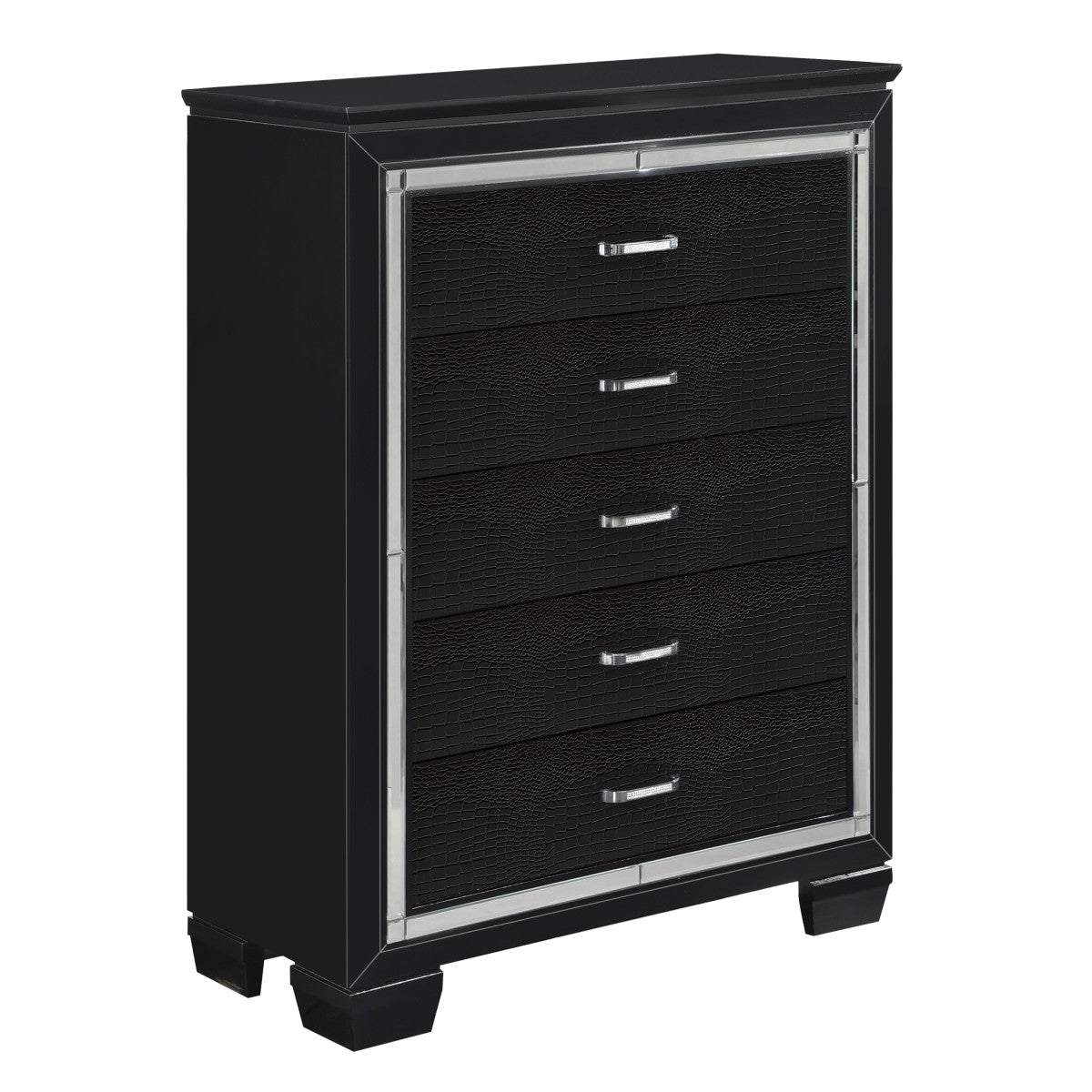 Allura Black Chest - Stylish Storage Box for Home Organization, Jewelry & Keepsakes | Perfect for Bedroom, Closet & Office Decor