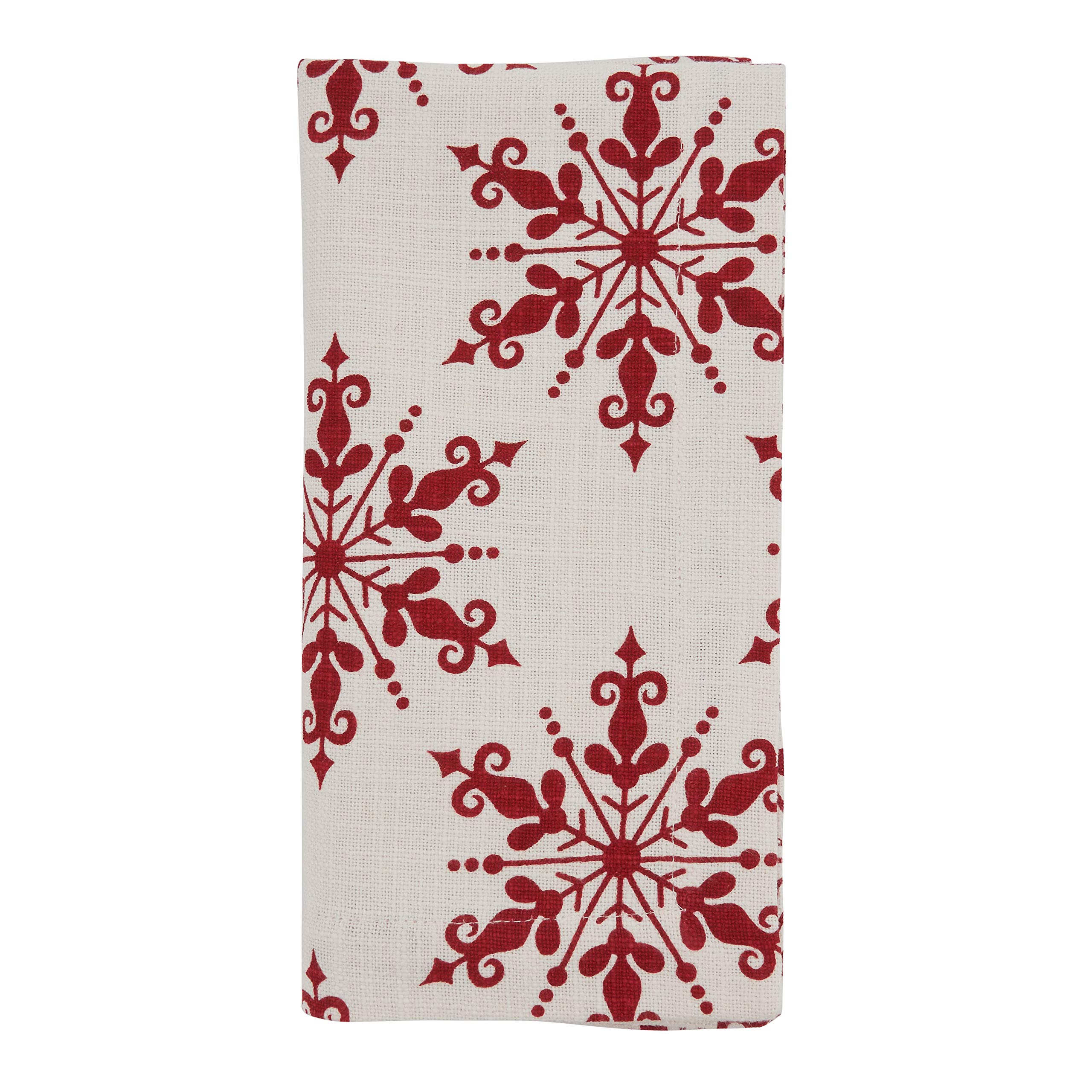 Snowflake Design Table Napkins (Set of 4) - Premium Holiday Dinner Napkins for Christmas, Winter Parties & Festive Decorations