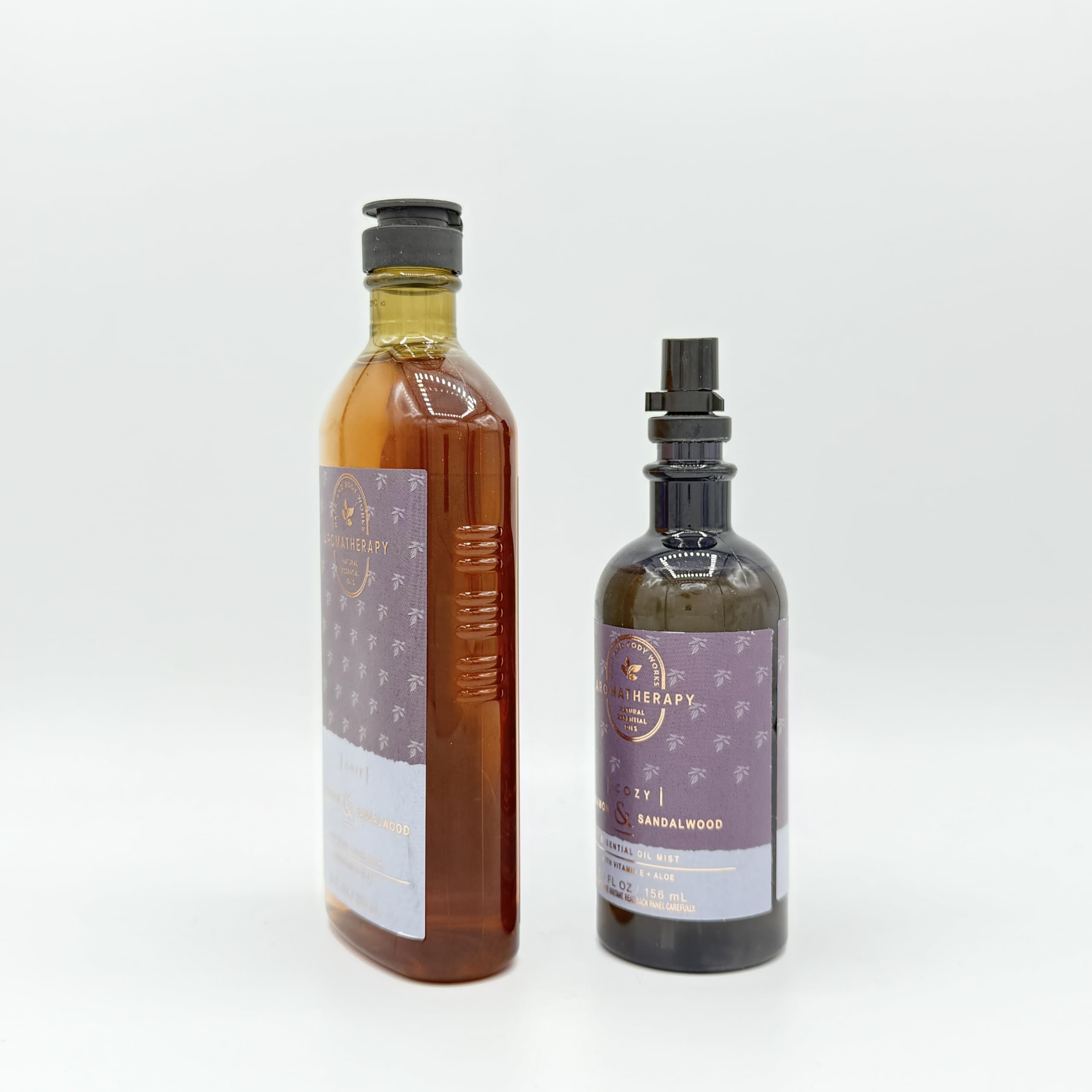Cinnamon and Sandalwood Body Wash & Essential Oil Mist Set - 2-Piece Aromatherapy Bath & Body Gift Bundle for Relaxation & Stress Relief