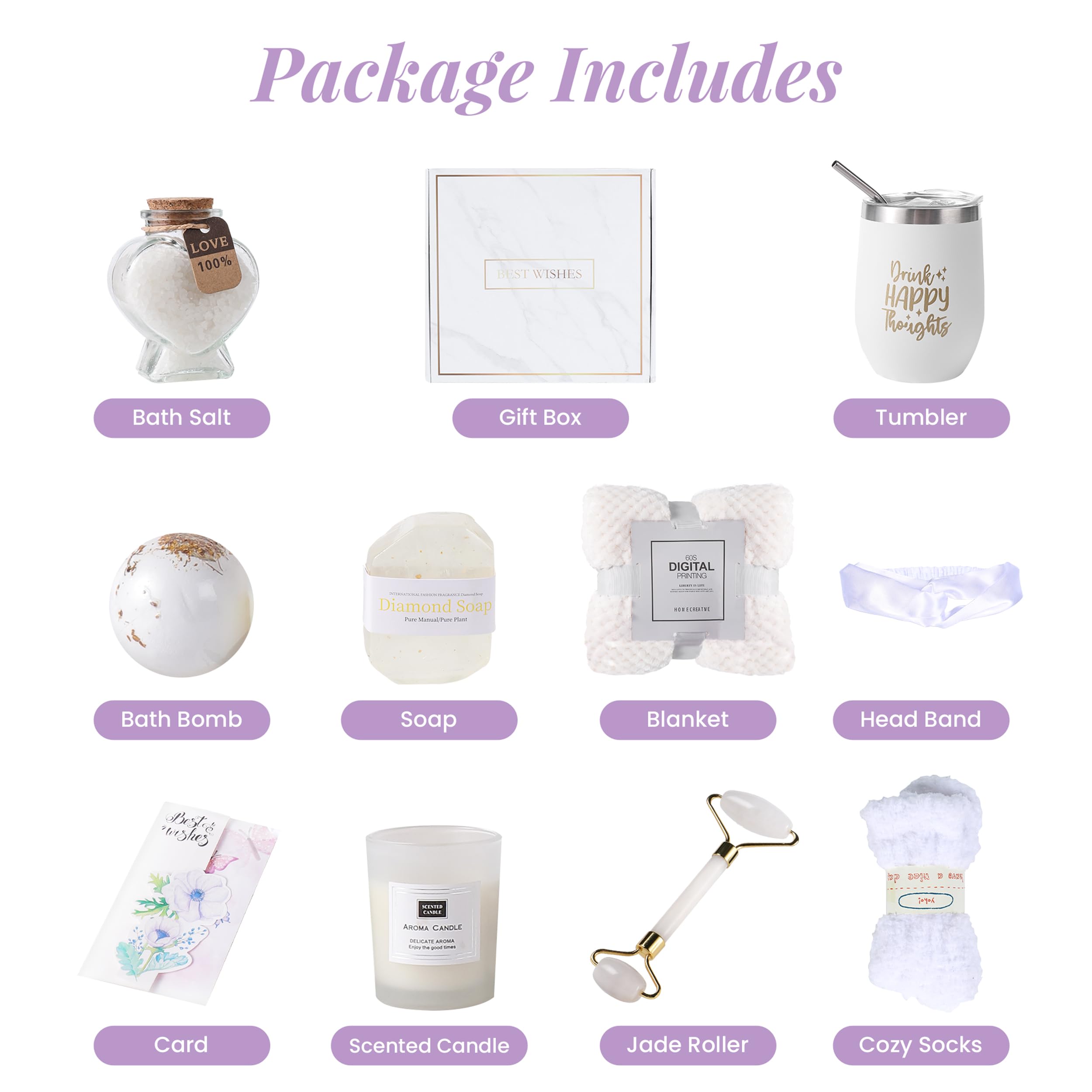 Luxury Spa Gift Set for Women - Birthday, Self Care & Get Well Soon Gift Basket with Bath & Body Essentials - Perfect for Relaxation, Pampering & Special Occasions