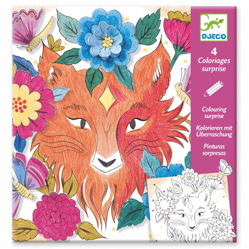 Forest Friends Coloring Book - Surprise Animal Designs for Kids | Fun & Creative Activity for Home & Travel