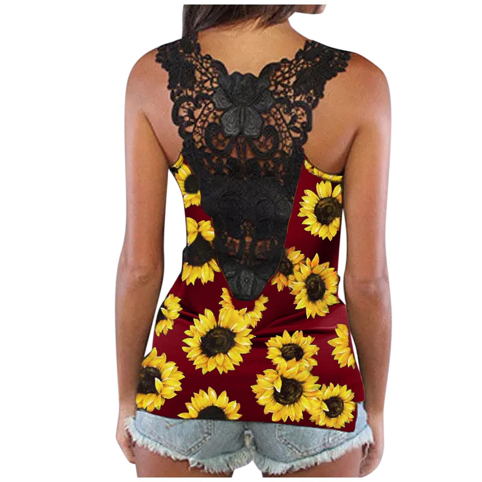 Boho Floral Printed V-Neck Cami Top for Women - Loose Fit Sleeveless Tank Top - Perfect for Casual Wear, Summer Outfits & Beach Vacations