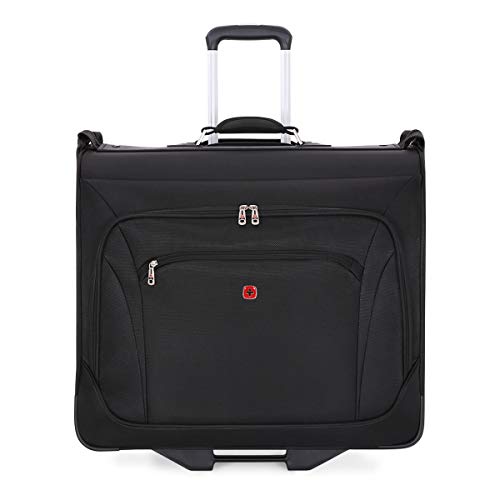 SWISSGEAR Full-Size Effortless Folding Wheeled Garment Bag - Rolling Travel Luggage for Men & Women (Black) | Perfect for Business Trips, Weddings & Air Travel
