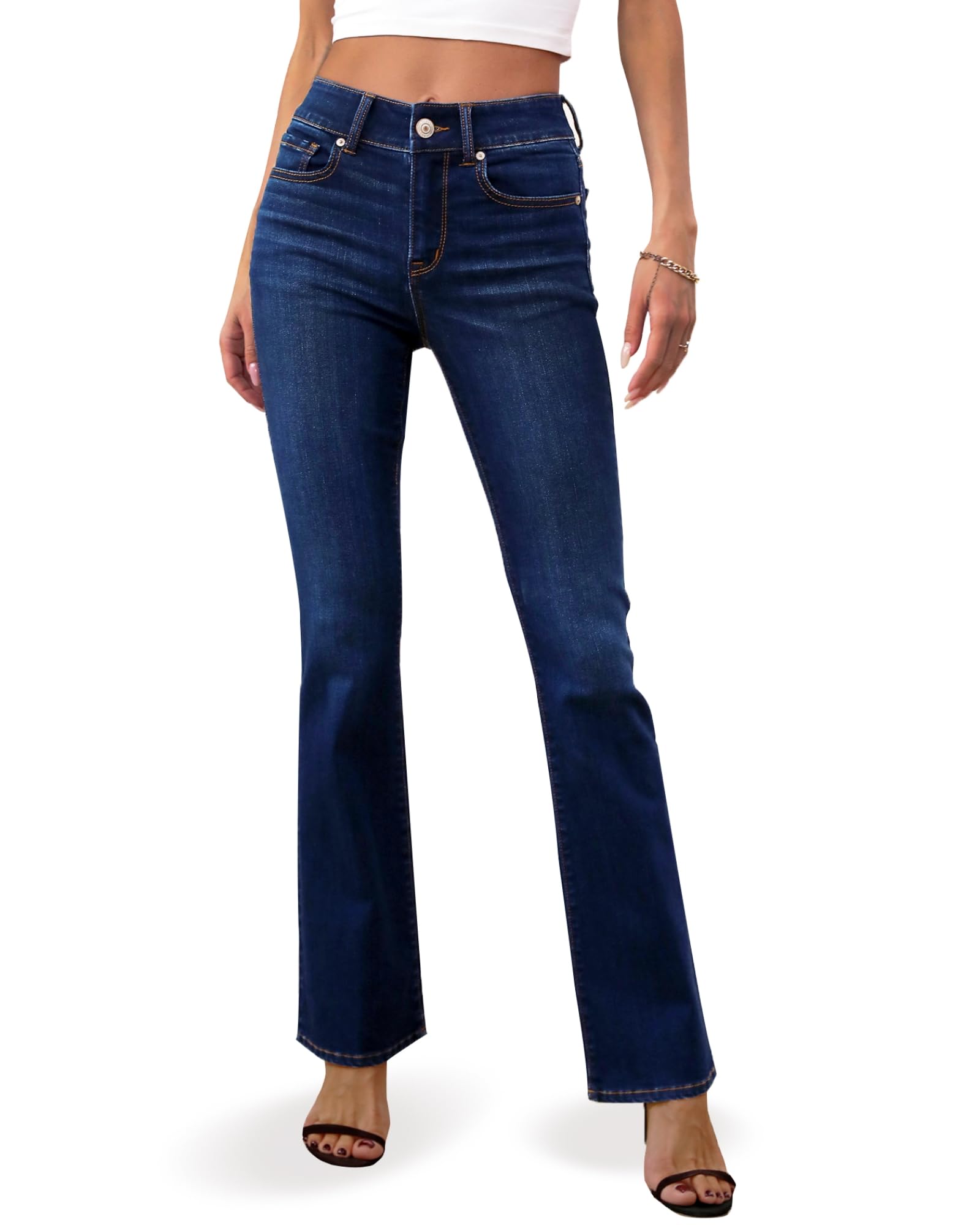 OFLUCK Women's High Waisted Retro Flare Jeans - Slim Fit Vintage Bell Bottom Pants for Street Style & Casual Wear | Perfect for 70s Theme Parties, Date Nights & Everyday Fashion