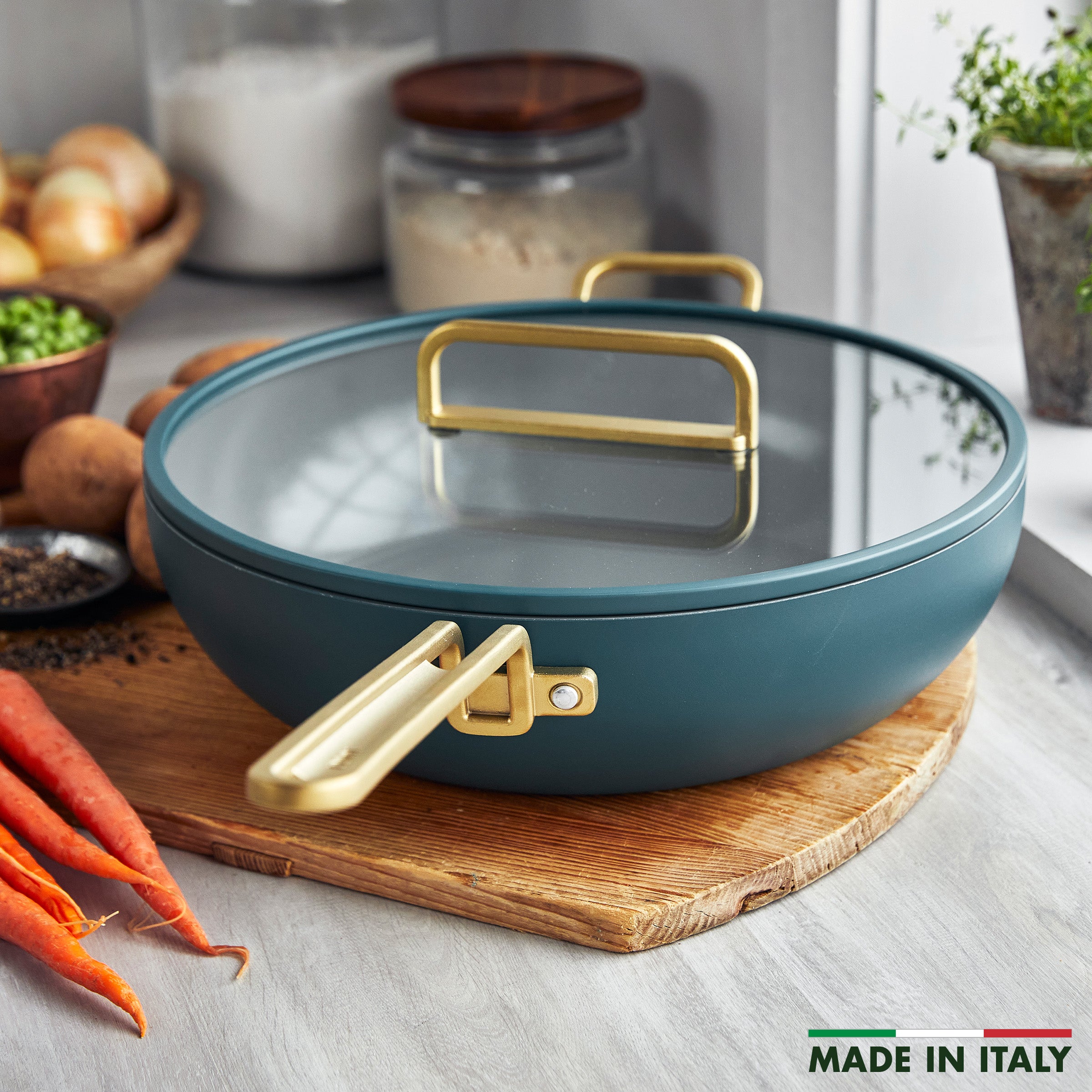Stanley Tucci™ Ceramic Nonstick 6.5 Quart Essential Stanley Pan - Venetian Teal | Non-Toxic Cookware for Healthy Cooking | Perfect for Sautéing, Frying & Baking