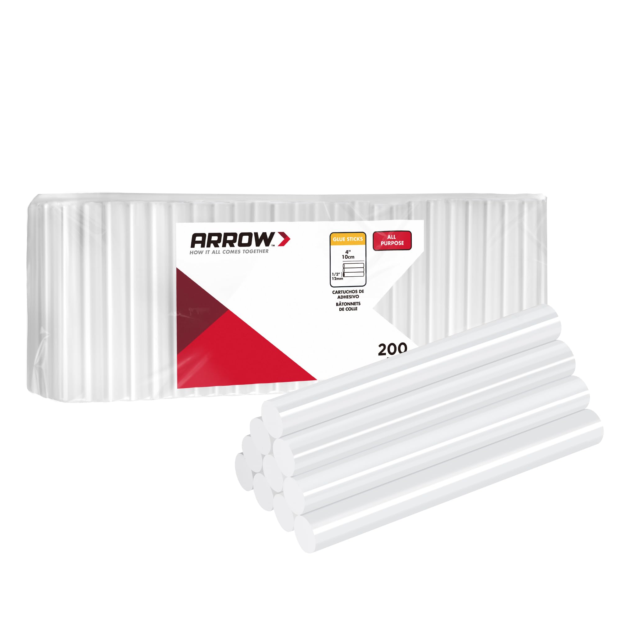 Arrow 200-Pack Full Size Hot Glue Sticks - 4