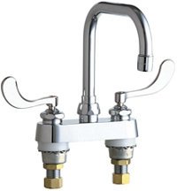 Chicago Faucet 526-E3-317ABCP Chrome Commercial Grade Centerset Laundry/Utility Faucet with Wrist Blade Handles, 4