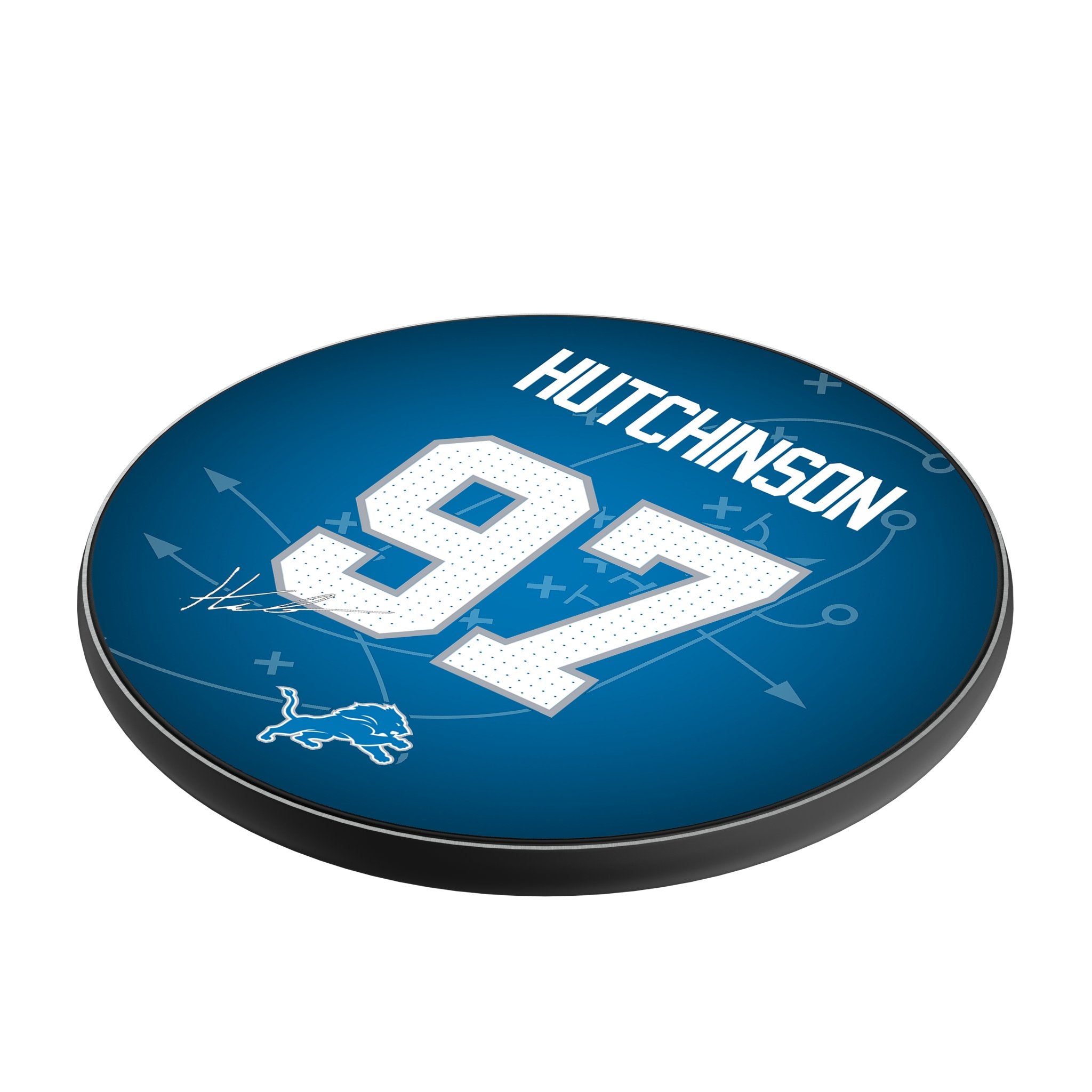 Aidan Hutchinson Detroit Lions 97 Ready 15W Fast Wireless Charger - Perfect for Home, Office & Car Charging