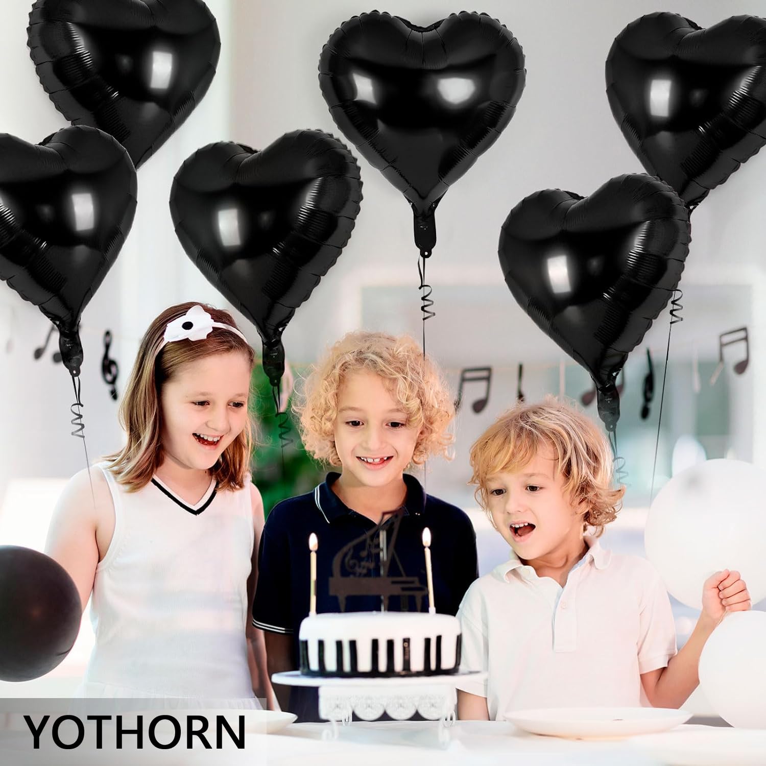 12 Pcs 18 Inch Black Heart Foil Balloons - Mylar Valentine's Day Love Balloons for Birthday Party, Wedding, Baby Shower Decorations - Perfect for Romantic Events & Anniversary Celebrations