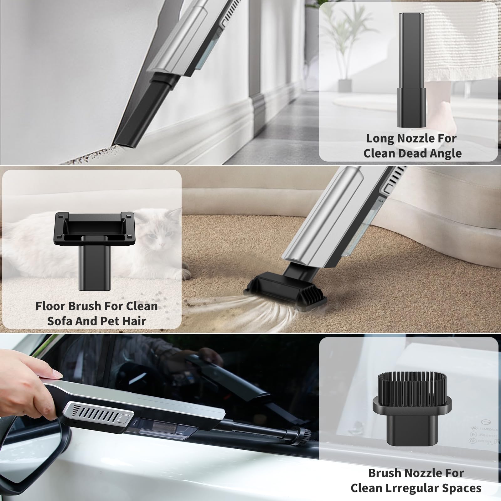 22000Pa Cordless Handheld Vacuum Cleaner - Rechargeable Dust Buster for Car & Home, High Power Portable Vacuum for Pet Hair, Car Seats, Sofa & Small Spaces Cleaning