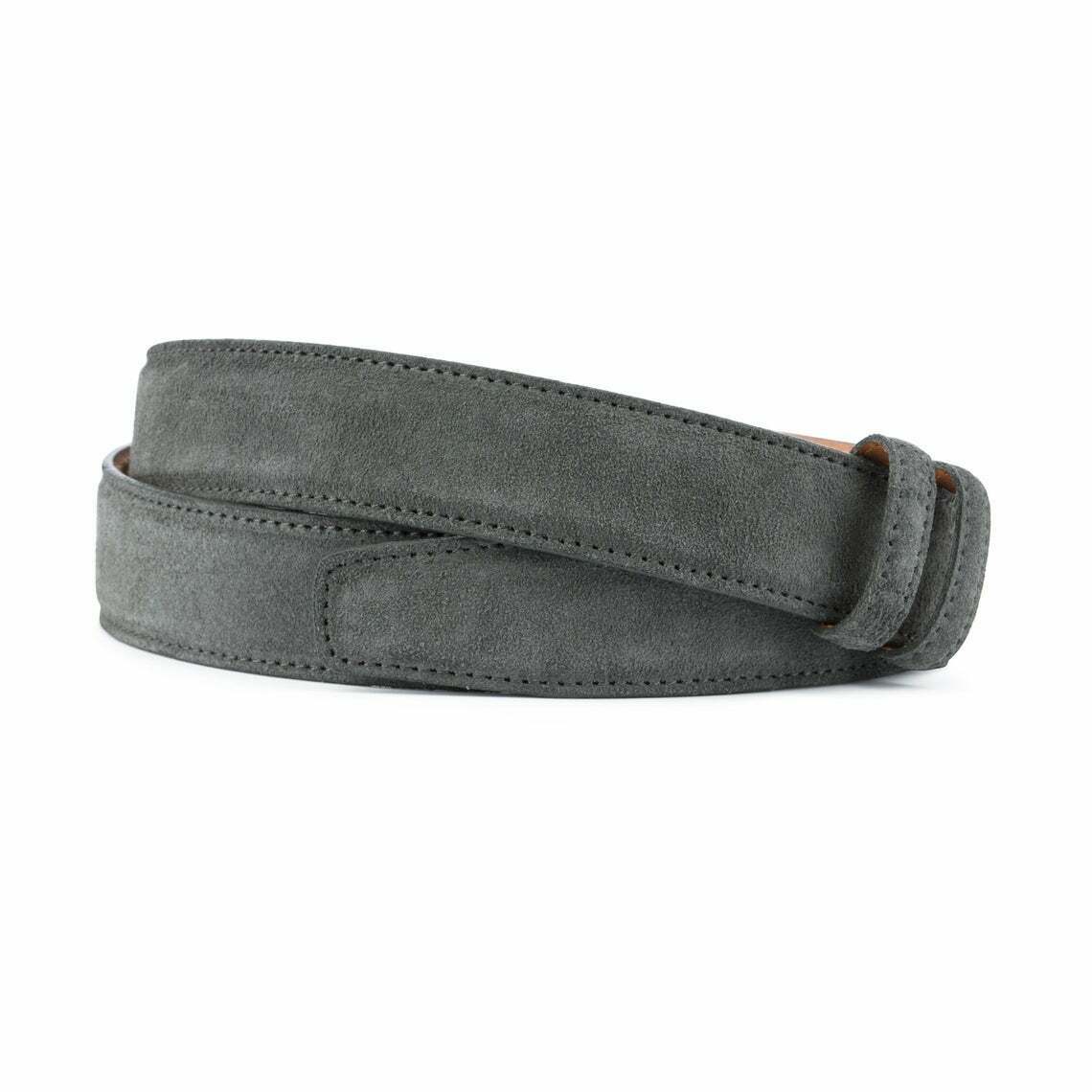 Men's Gray Suede Belt Strap Replacement for Dunhill Buckles - 35mm Genuine Leather Belt - Perfect for Business, Casual & Formal Wear