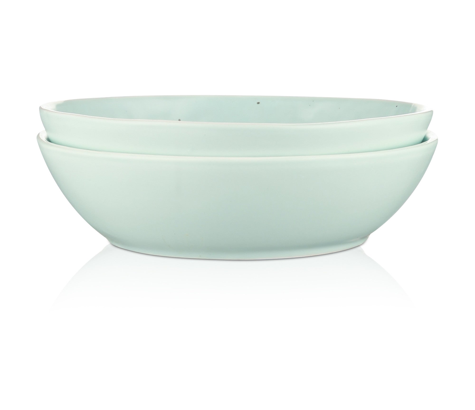 Elena Stoneware Bowl - Mint Green Ceramic Serving Bowl for Soup, Salad, Pasta | Microwave & Dishwasher Safe | Perfect for Dining, Entertaining & Home Decor