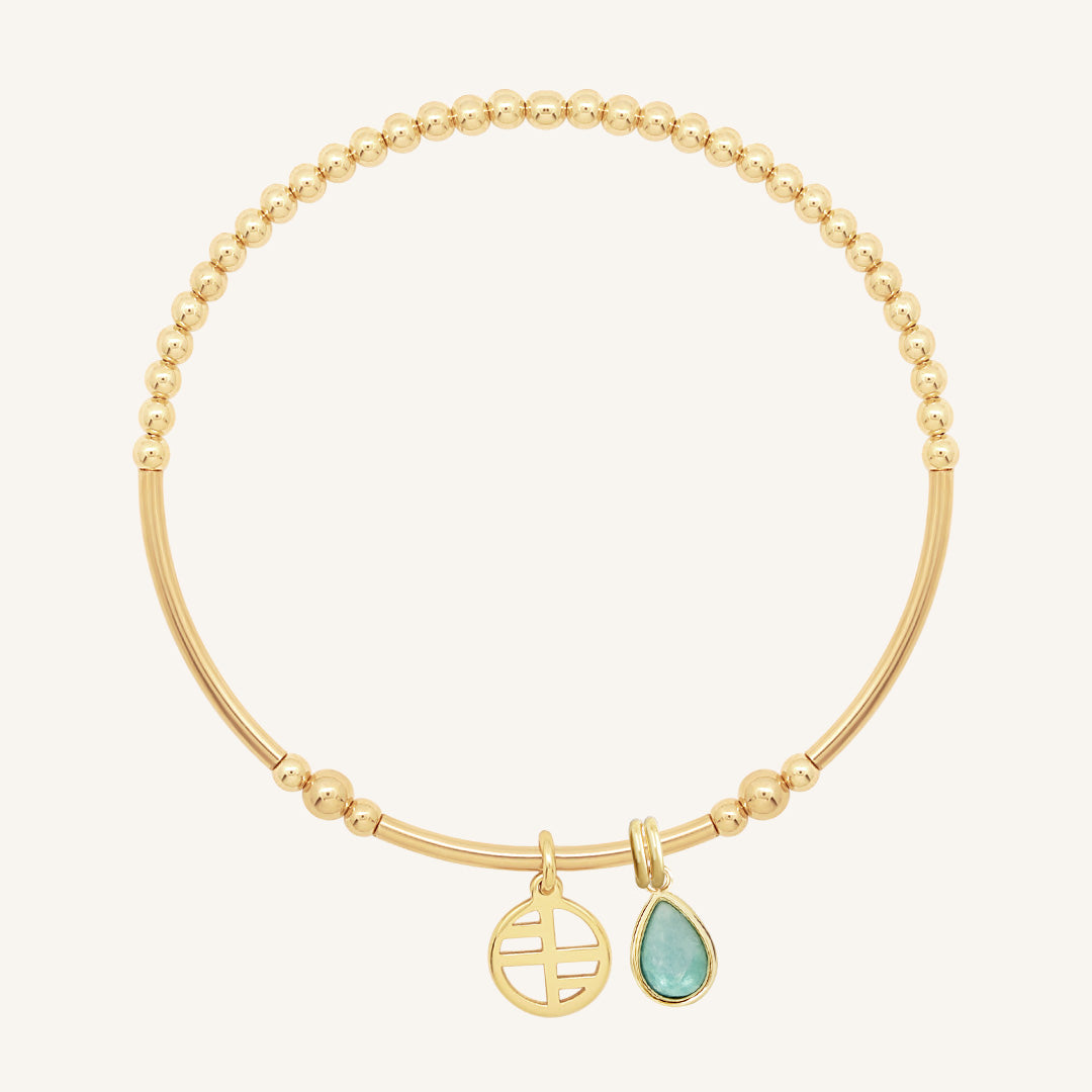 Amazonite Gemstone Beaded Charm Bracelet for Women - Elegant Healing Crystal Jewelry for Meditation, Yoga & Positive Energy