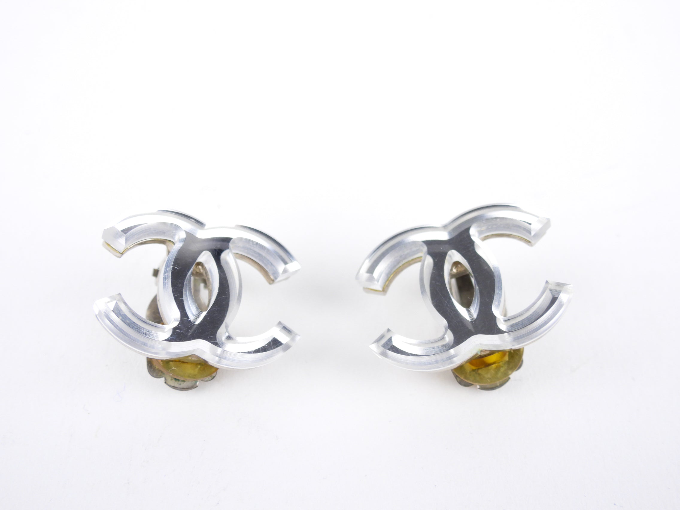 Chanel 03A CC Logo Mirror Clip-On Earrings for Women - Luxury Fashion Jewelry for Parties, Weddings & Special Occasions