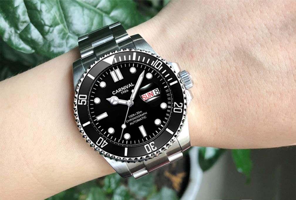 Waterproof Automatic Men's Watches with Luminous Hands - Self-Winding Mechanical Watch for Business, Casual & Outdoor Activities