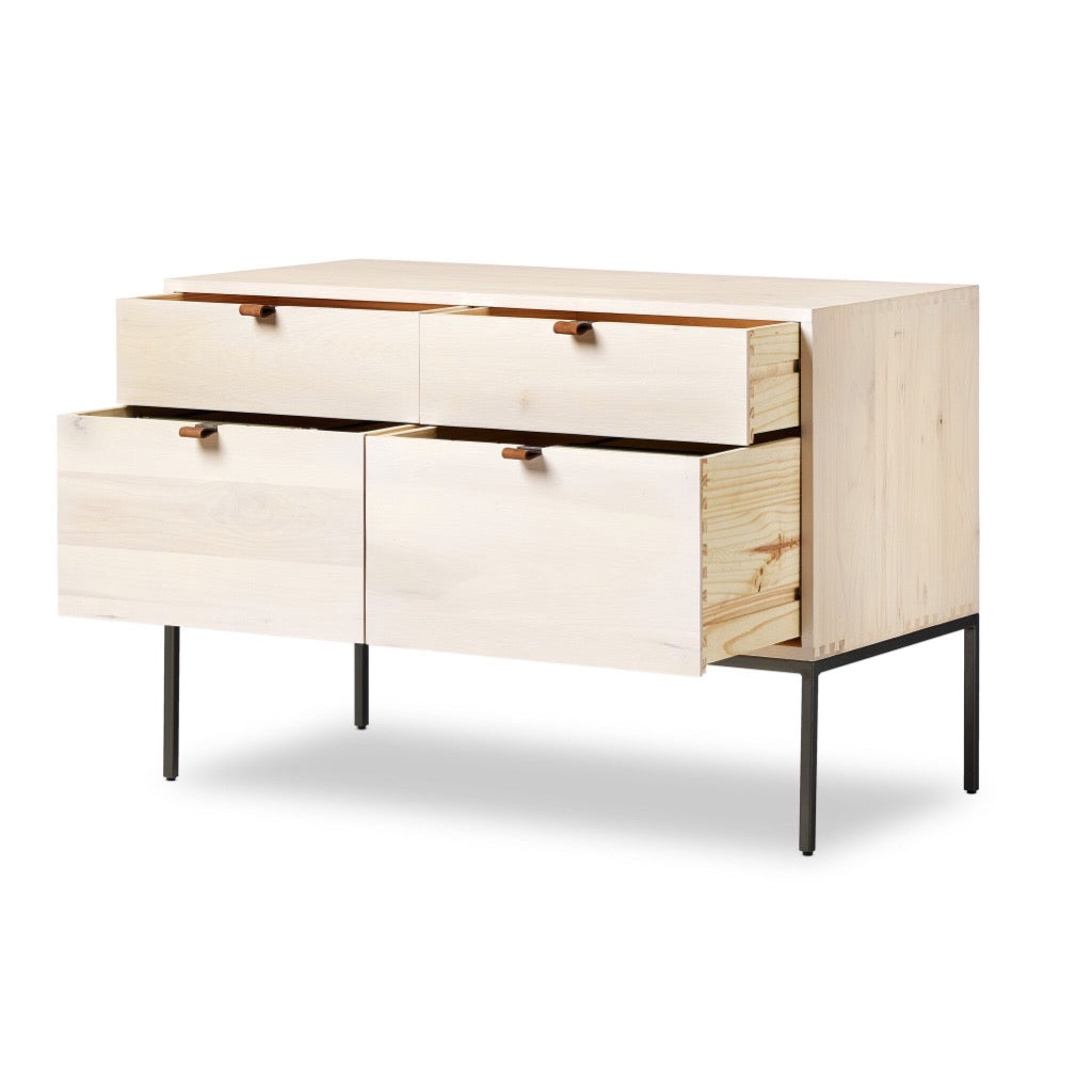 Trey Modular Wide Filing Cabinet - Dove Poplar Finish | Home Office & Business Storage Solution for Documents & Files