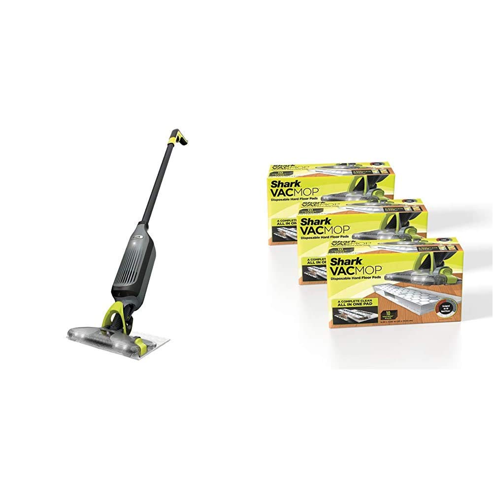 Shark VM252 VACMOP Pro Cordless Hard Floor Vacuum Mop with 30 Disposable Pads - VMP30 Refills for Quick Cleaning | Perfect for Tile, Wood & Laminate Floors in Homes & Offices