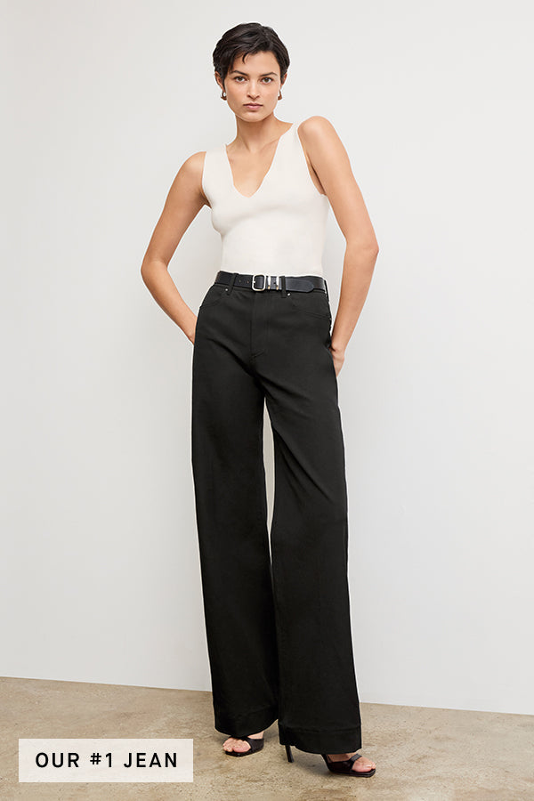Milo Wide Leg Eco-Friendly Jeans - Better Than Denim in Black | Sustainable Fashion for Women, Casual Wear & Everyday Comfort