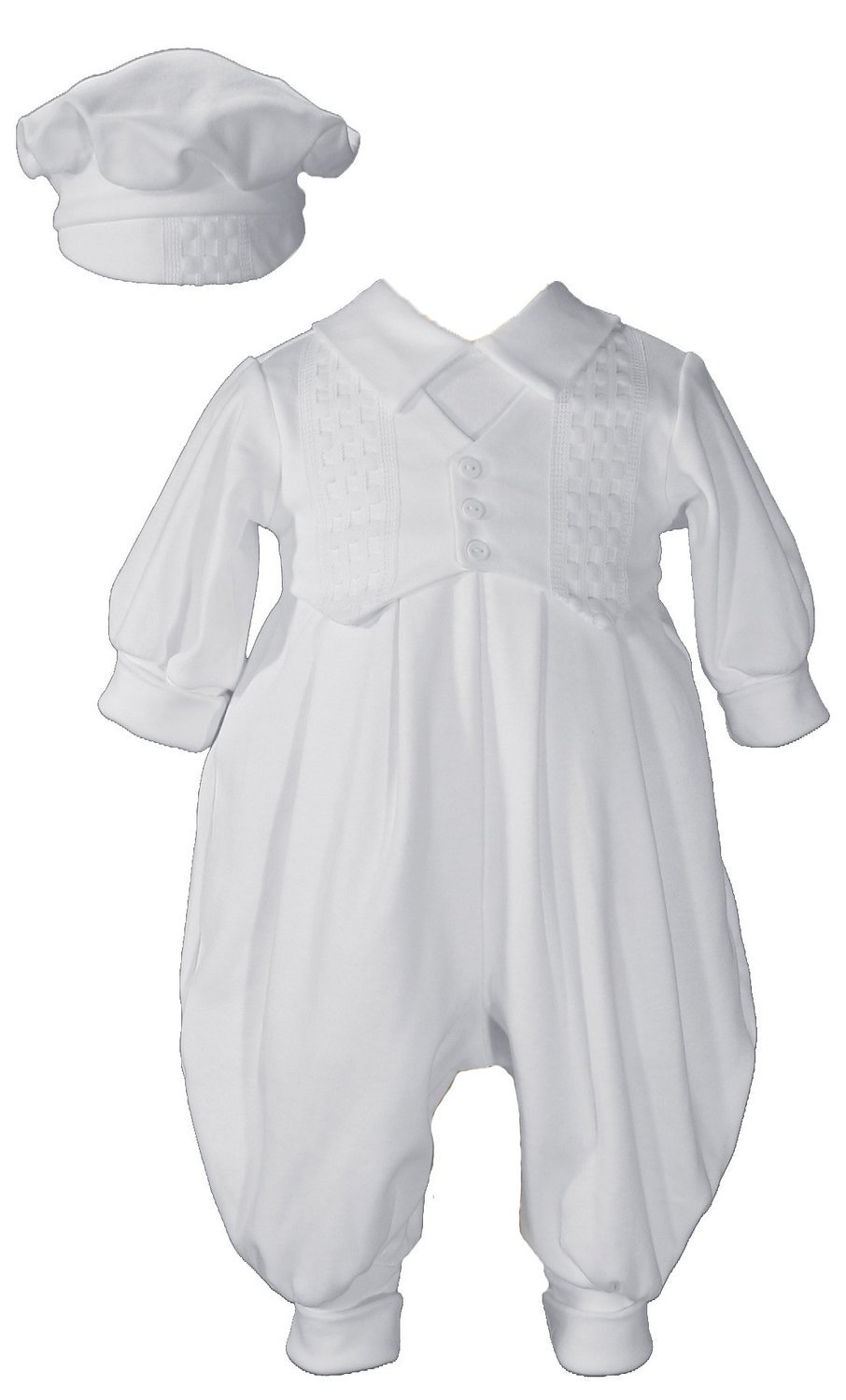 Long White Boys Christening Baptism Outfit Set with Hat - Perfect for Baby Baptism, Christening Ceremony & First Communion